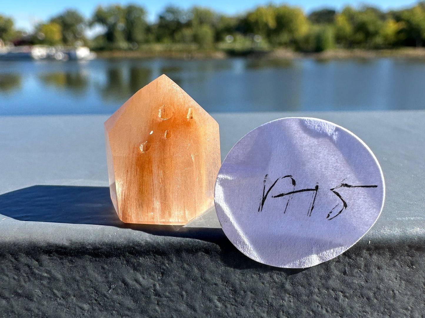 Mini Peach Amphibole Quartz Polished Point from Brazil | Pink Amphibole | Angel Wing Phantom Quartz | Angel Hair Quartz