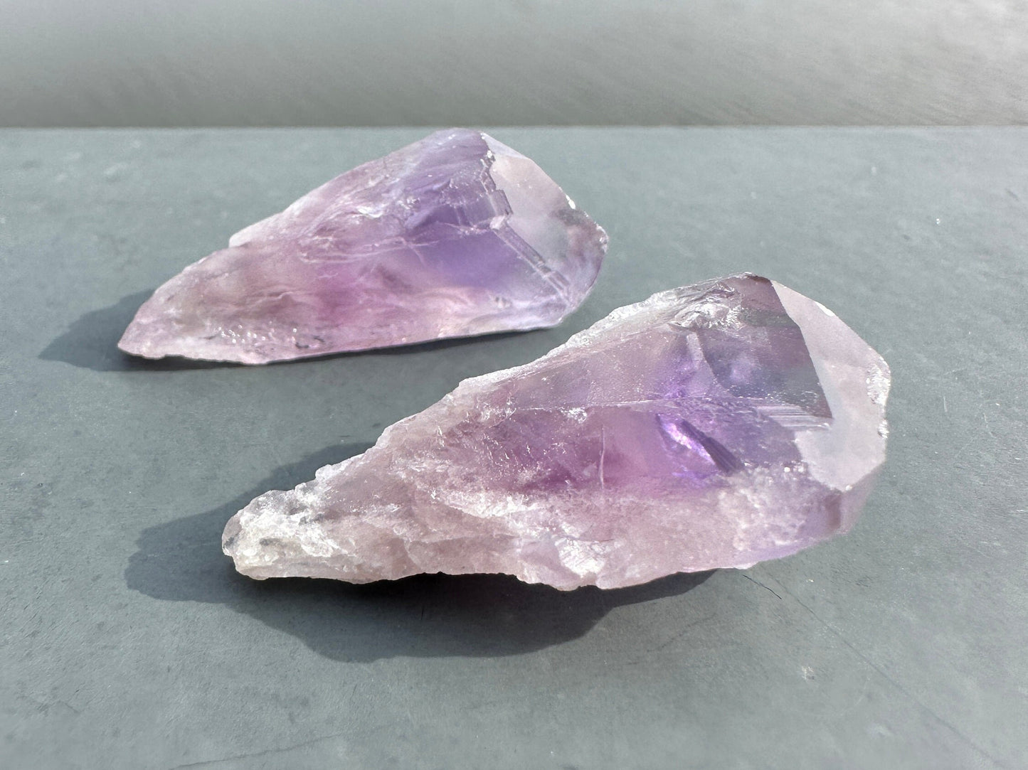 Set of Two (2) Raw Amethyst Points from Brazil | Tumbles Amethyst | Raw Amethyst | Amethyst