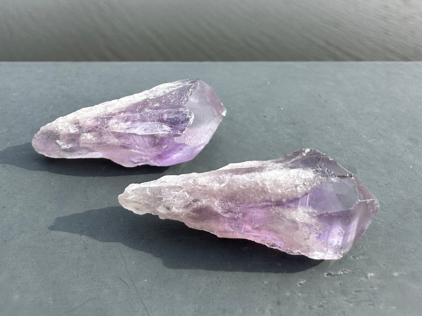 Set of Two (2) Raw Amethyst Points from Brazil | Tumbles Amethyst | Raw Amethyst | Amethyst