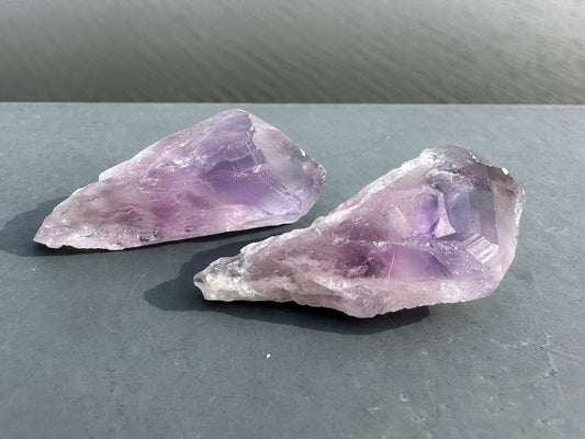 Set of Two (2) Raw Amethyst Points from Brazil | Tumbles Amethyst | Raw Amethyst | Amethyst
