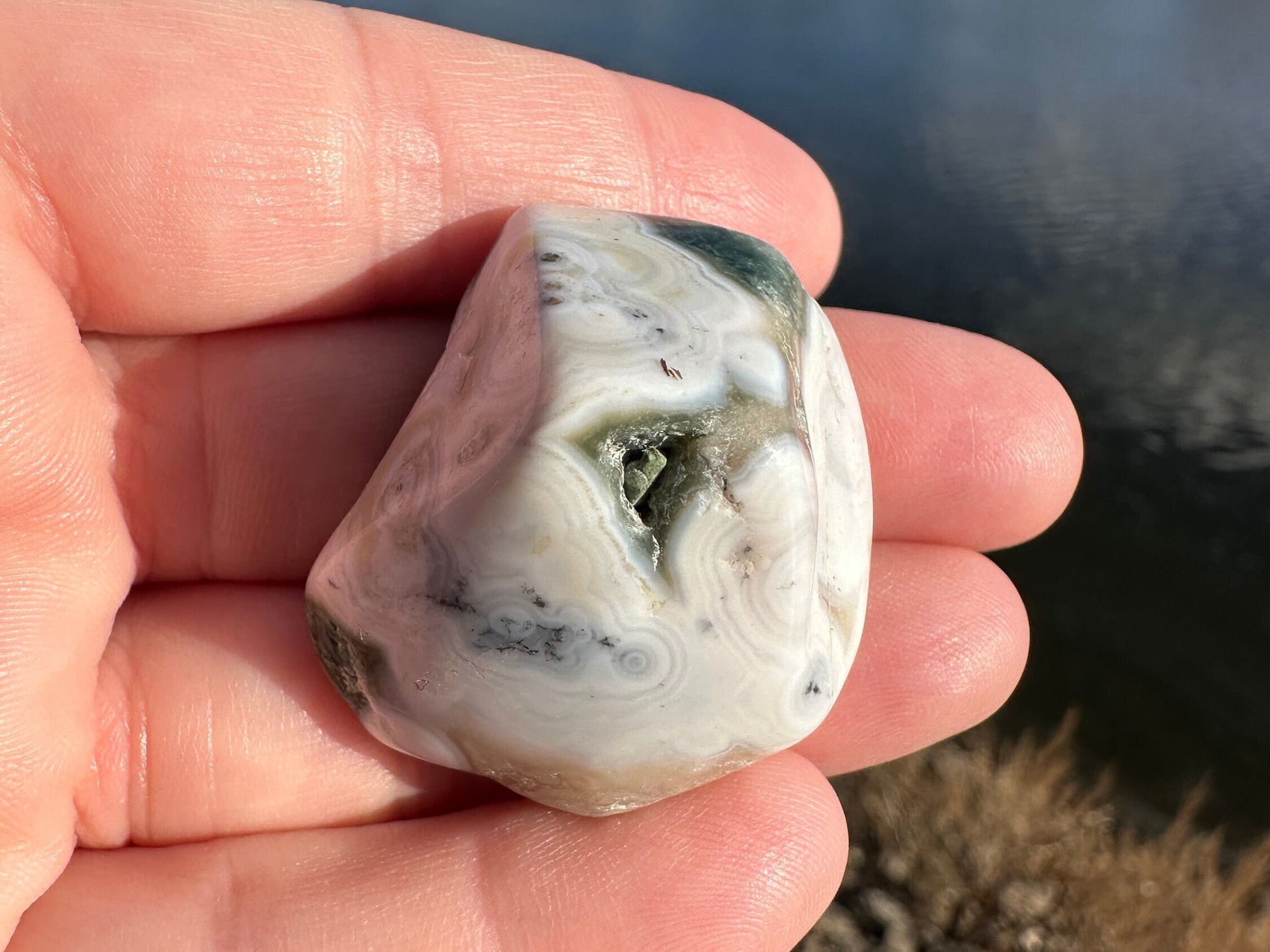 8th Vein Ocean Jasper Tumble | 8th Vein Ocean Jasper | 8th Vein Ocean Jasper Palm Stone | Ocean Jasper Vein 8 | Vein 8 Ocean Jasper