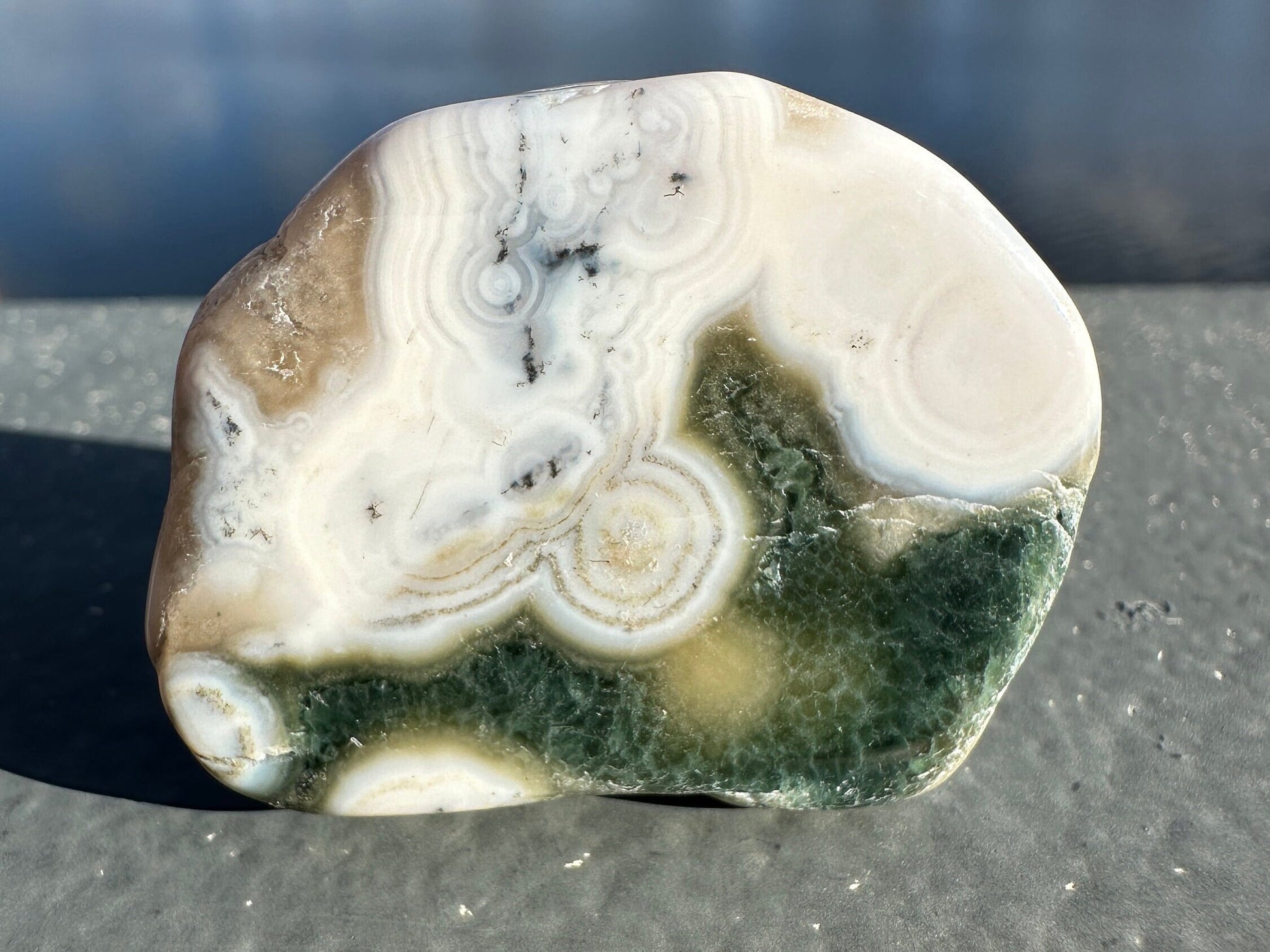 8th Vein Ocean Jasper Tumble | 8th Vein Ocean Jasper | 8th Vein Ocean Jasper Palm Stone | Ocean Jasper Vein 8 | Vein 8 Ocean Jasper