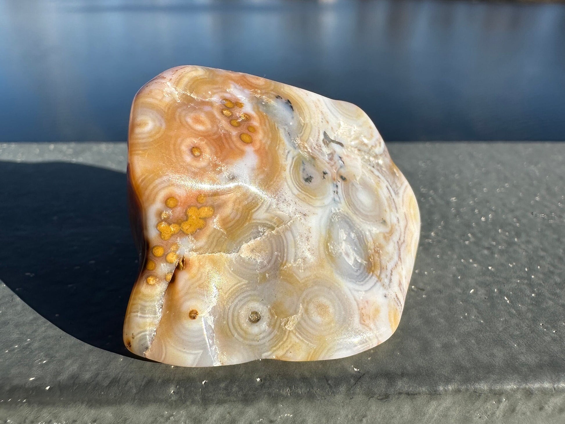 8th Vein Ocean Jasper Tumble | 8th Vein Ocean Jasper | 8th Vein Ocean Jasper Palm Stone | Ocean Jasper Vein 8 | Vein 8 Ocean Jasper