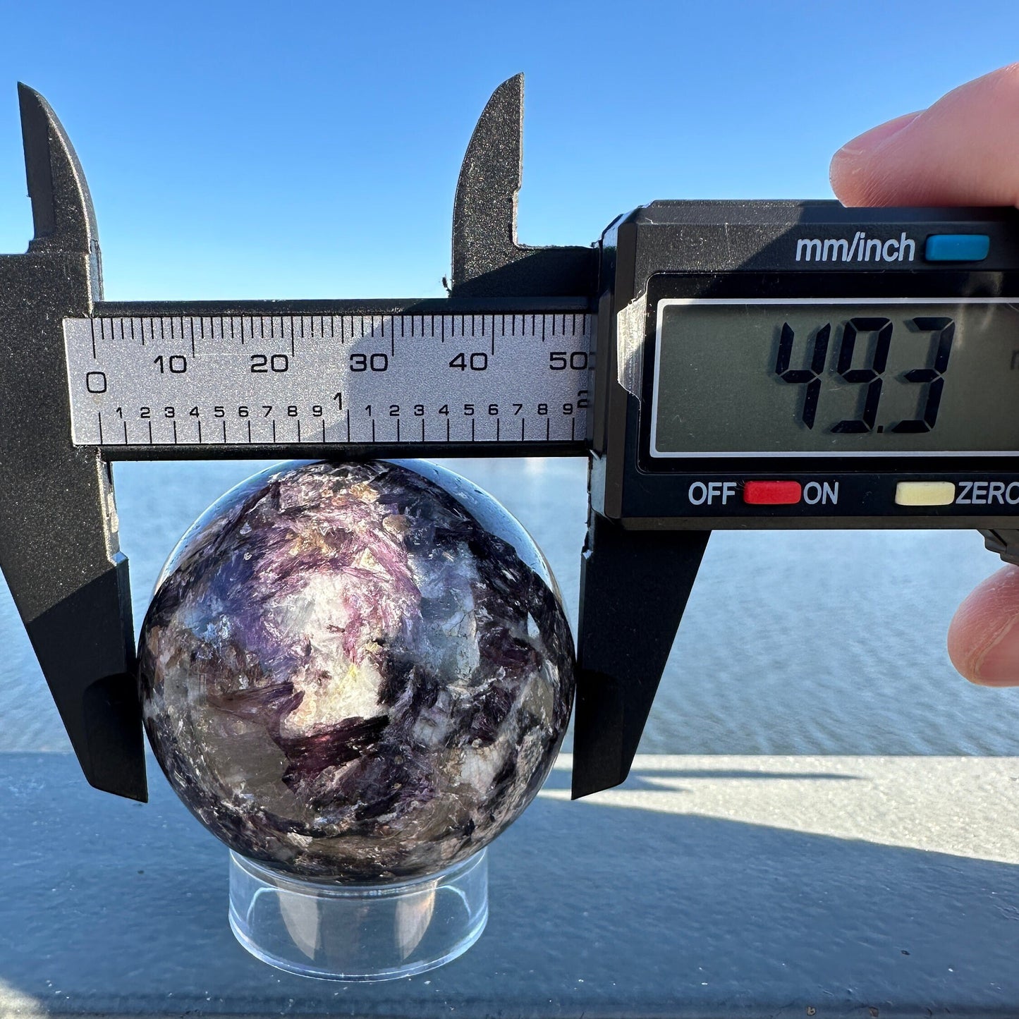 49mm Flashy High Quality Lepidolite Crystal Sphere | High Flash Gem Lepidolite Purple Crystal | Calming Stones | Purple Mica