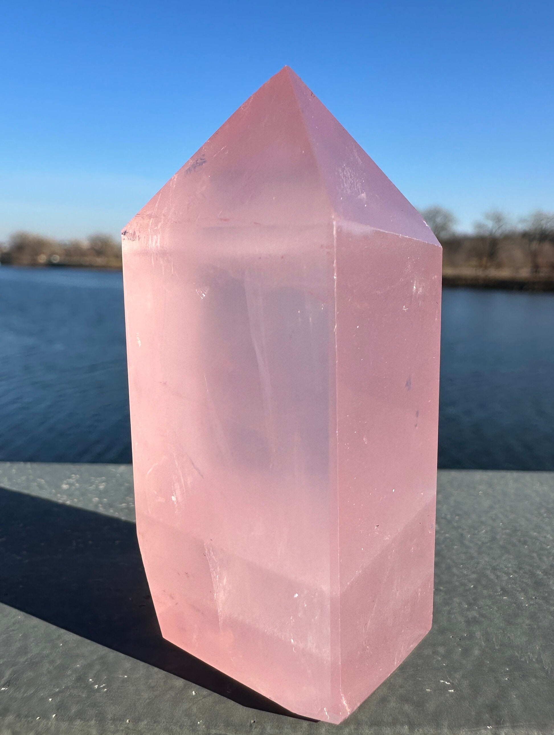 High Quality Star Rose Quartz Tower | Star Asterism | Sphere Palm Stone Obelisk | Healing Crystal | Heart Chakra