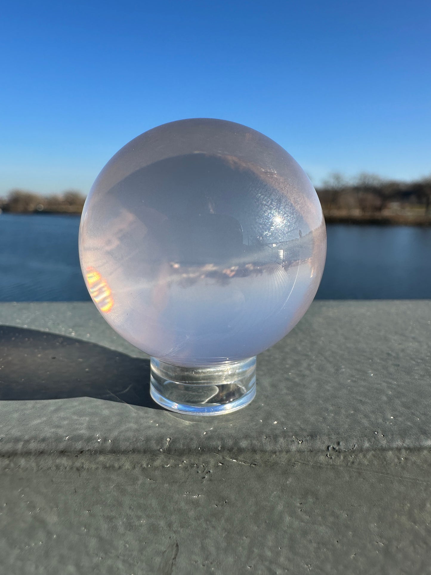 35mm High Quality Star Ice Rose Quartz Sphere | Star Asterism | Sphere Palm Stone Obelisk | Healing Crystal | Heart Chakra