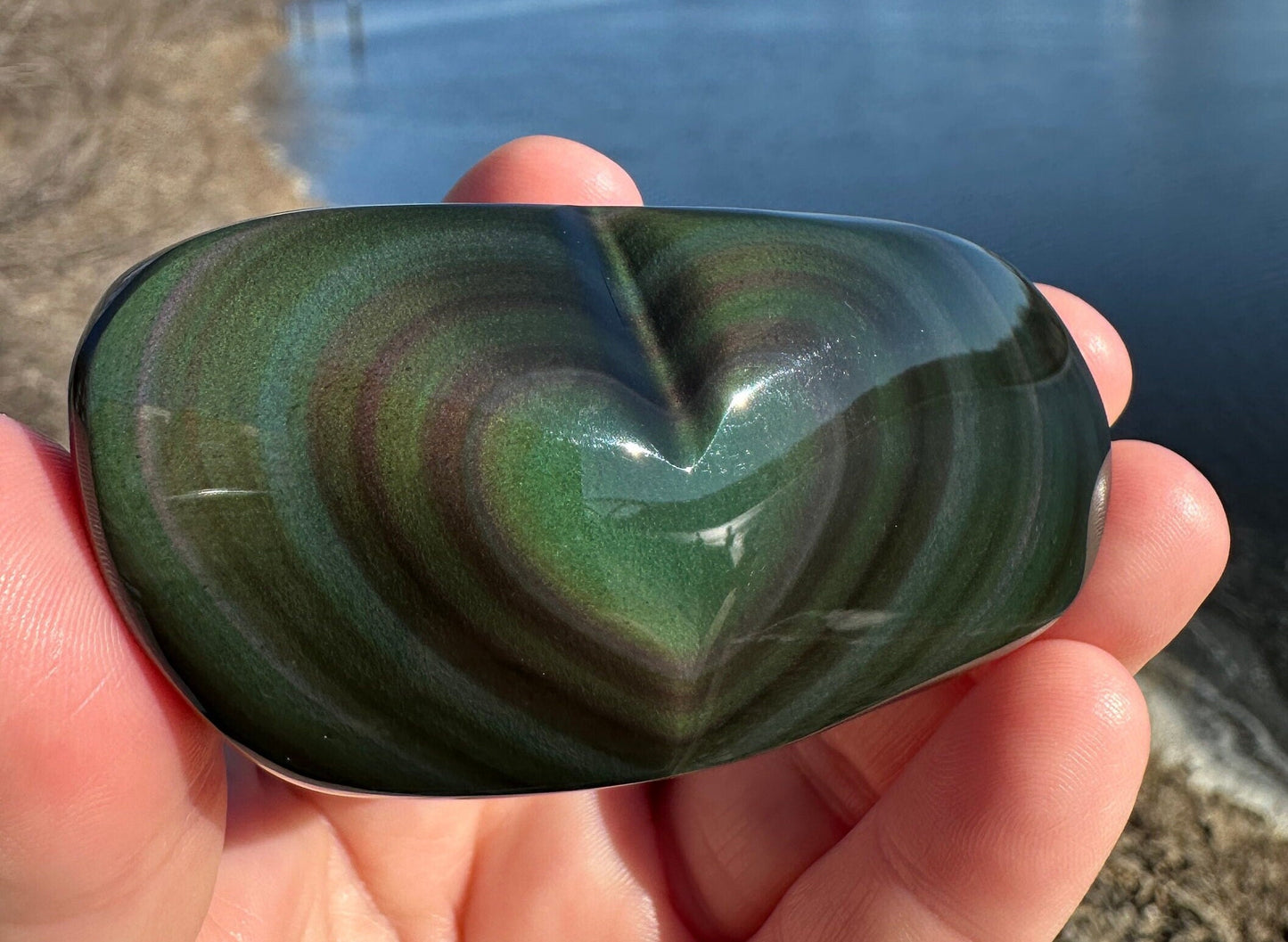 Rainbow Obsidian Heart Freeform from Mexico *Tucson Exclusive* | Obsidian Carving | Transformation | Altar | Meditation