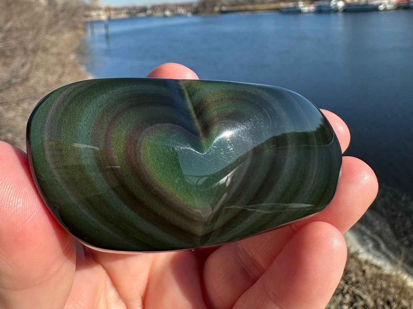 Rainbow Obsidian Heart Freeform from Mexico *Tucson Exclusive* | Obsidian Carving | Transformation | Altar | Meditation