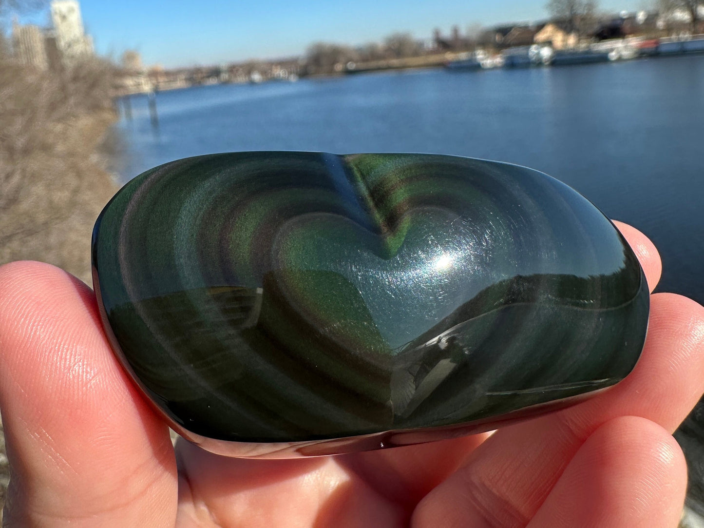 Rainbow Obsidian Heart Freeform from Mexico *Tucson Exclusive* | Obsidian Carving | Transformation | Altar | Meditation