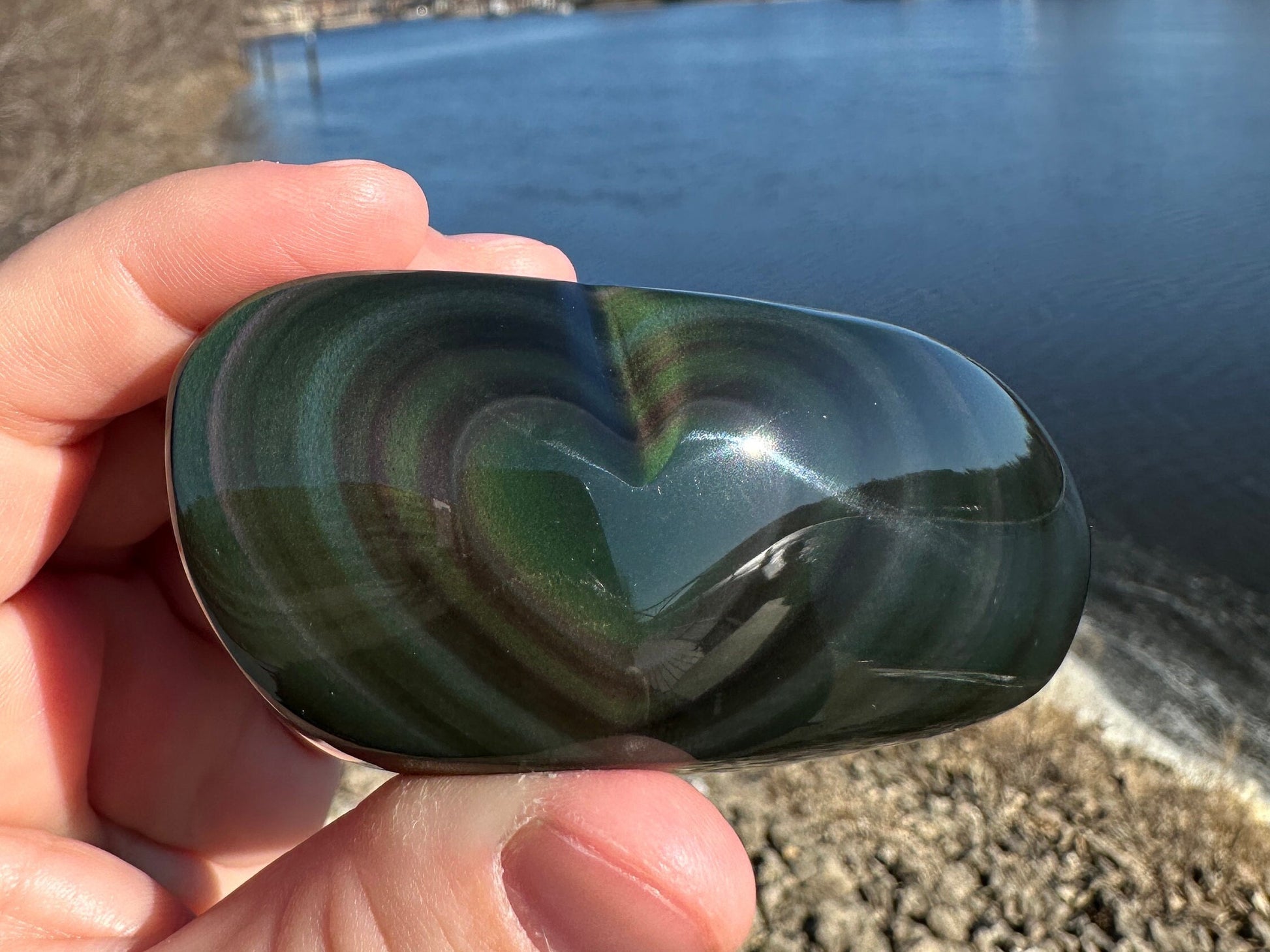 Rainbow Obsidian Heart Freeform from Mexico *Tucson Exclusive* | Obsidian Carving | Transformation | Altar | Meditation