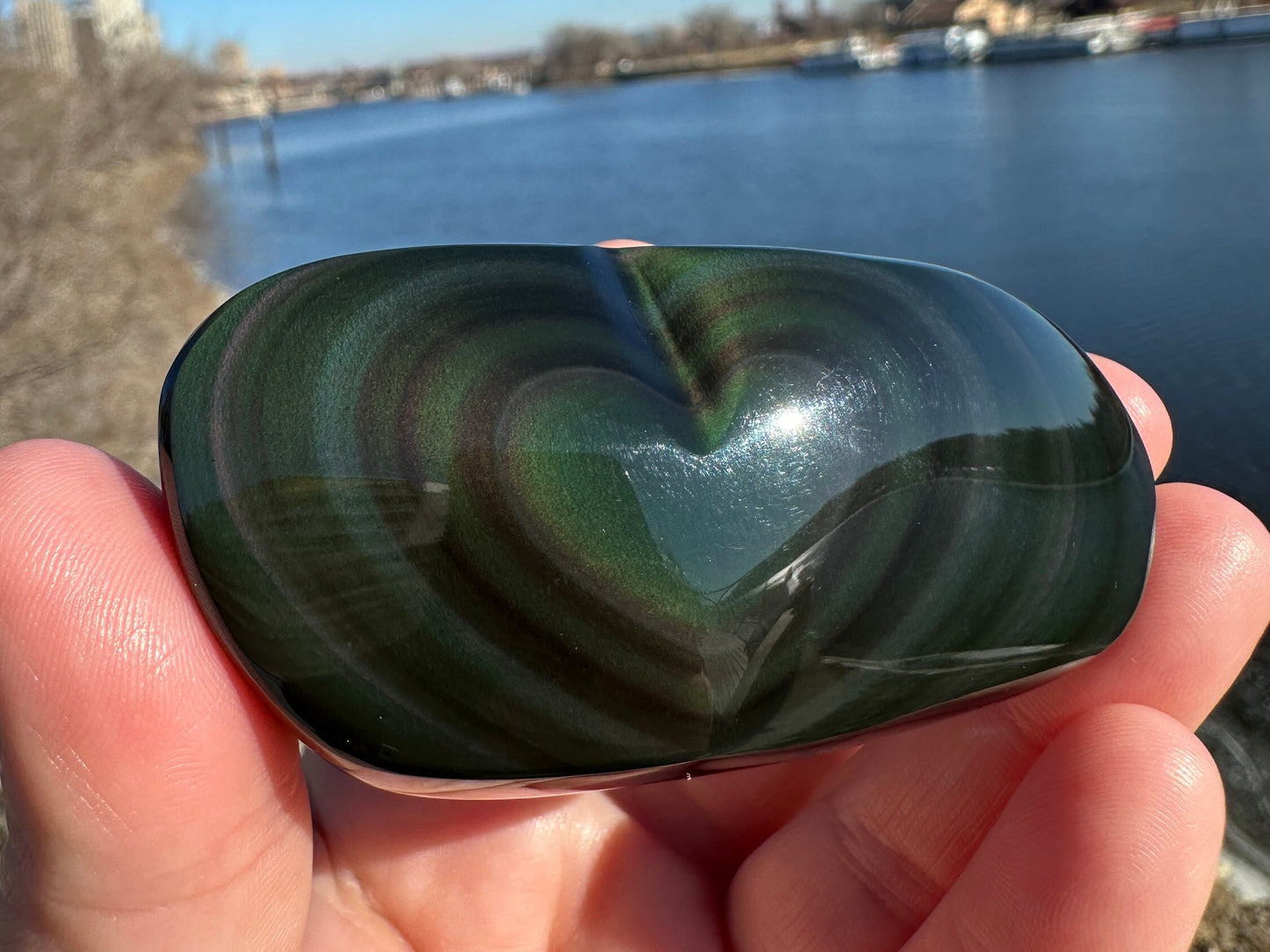 Rainbow Obsidian Heart Freeform from Mexico *Tucson Exclusive* | Obsidian Carving | Transformation | Altar | Meditation