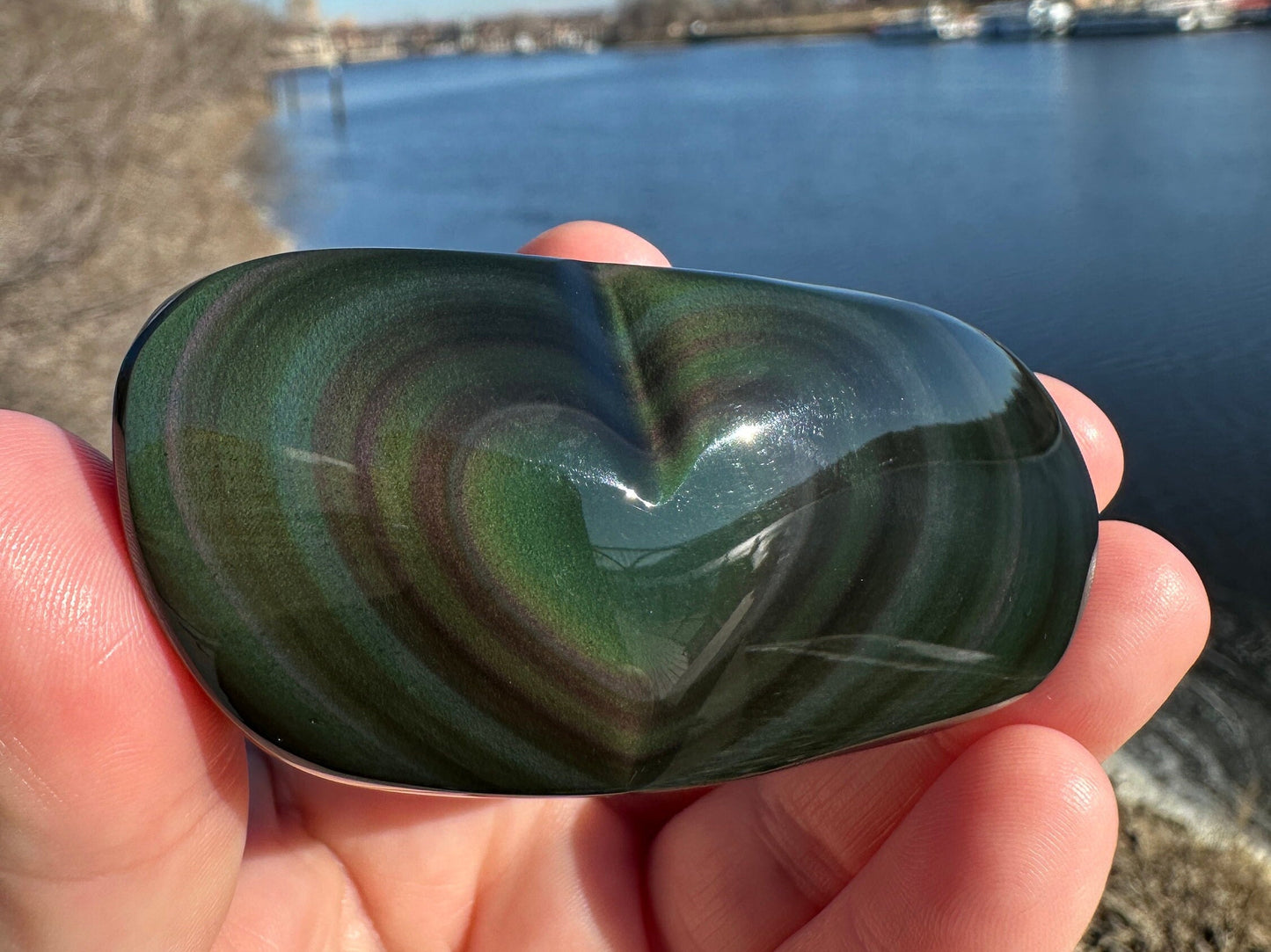 Rainbow Obsidian Heart Freeform from Mexico *Tucson Exclusive* | Obsidian Carving | Transformation | Altar | Meditation