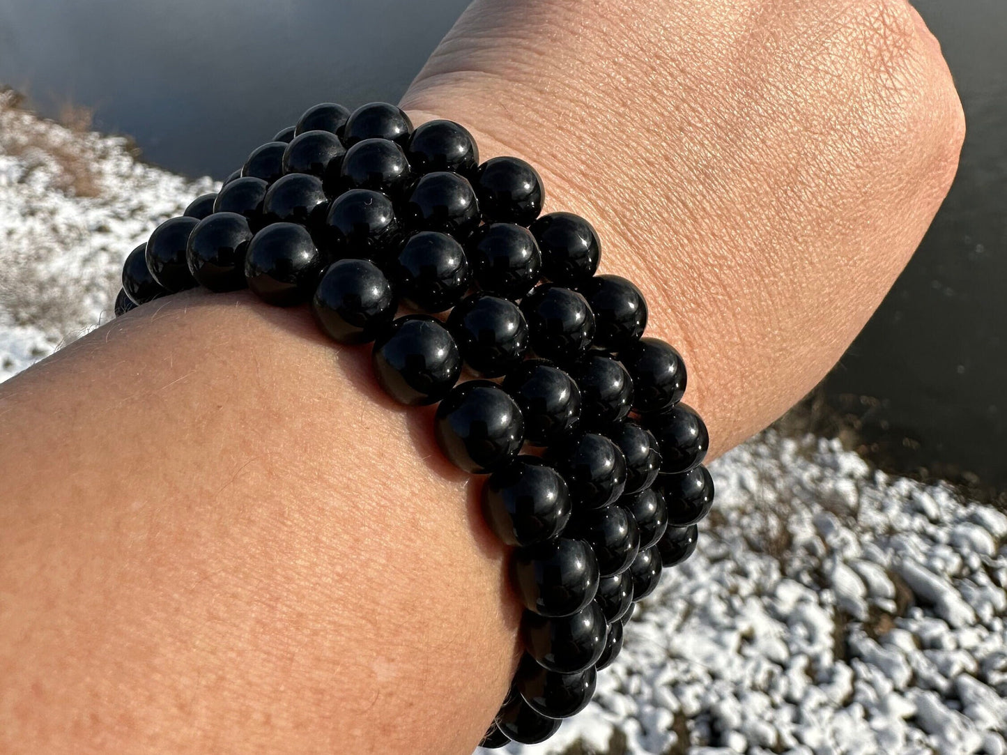 One (1) 8mm Black Obsidian Bracelet | Jewelry | Protection | Transformation | Altar | Meditation