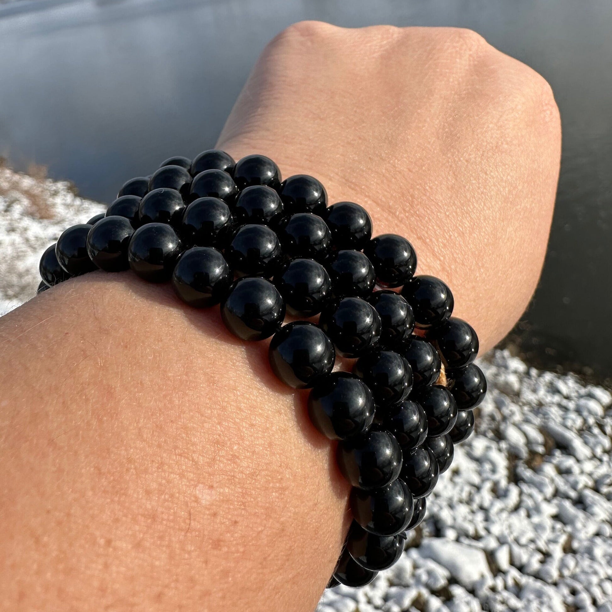 One (1) 8mm Black Obsidian Bracelet | Jewelry | Protection | Transformation | Altar | Meditation