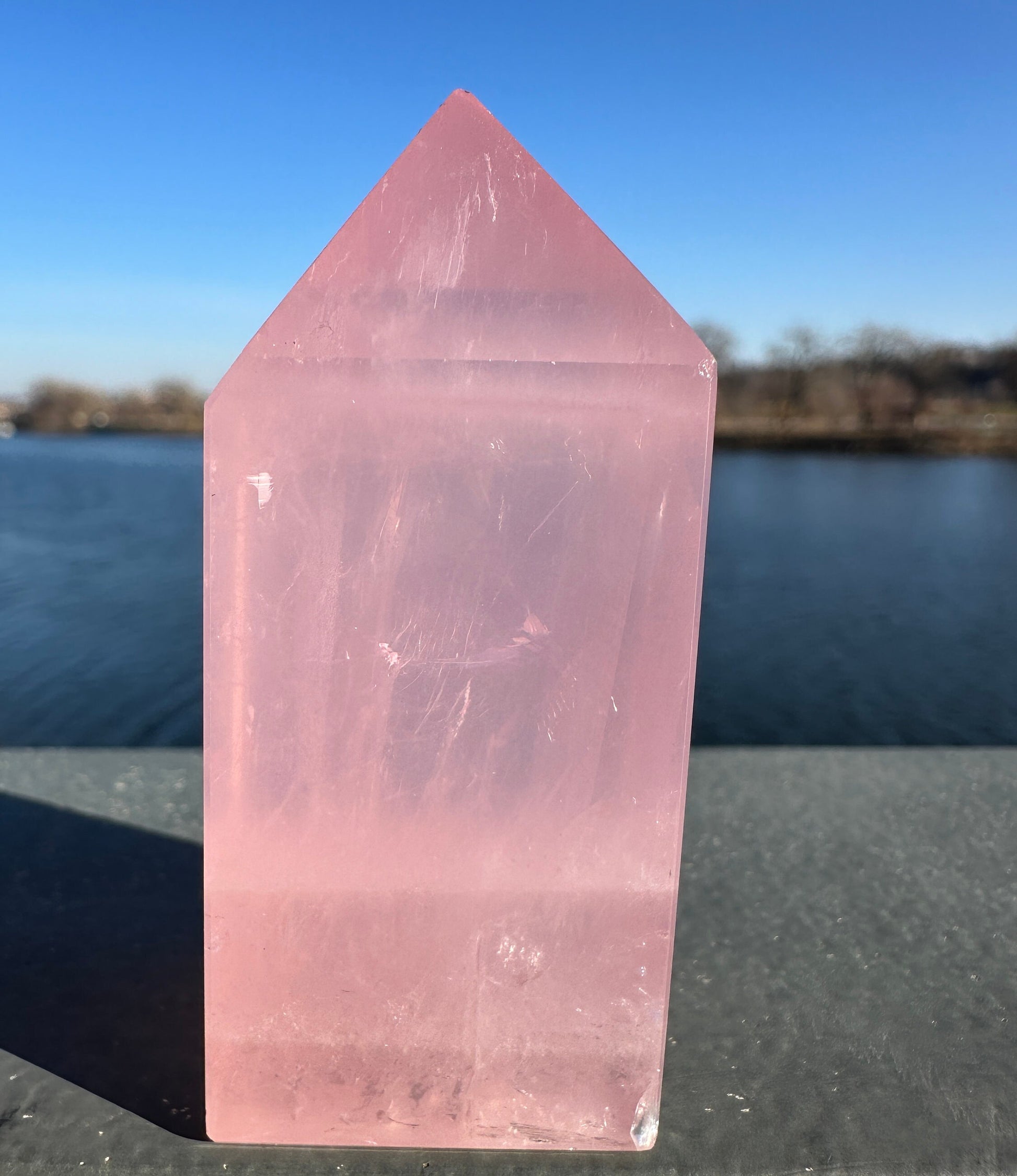 High Quality Star Rose Quartz Tower | Star Asterism | Sphere Palm Stone Obelisk | Healing Crystal | Heart Chakra