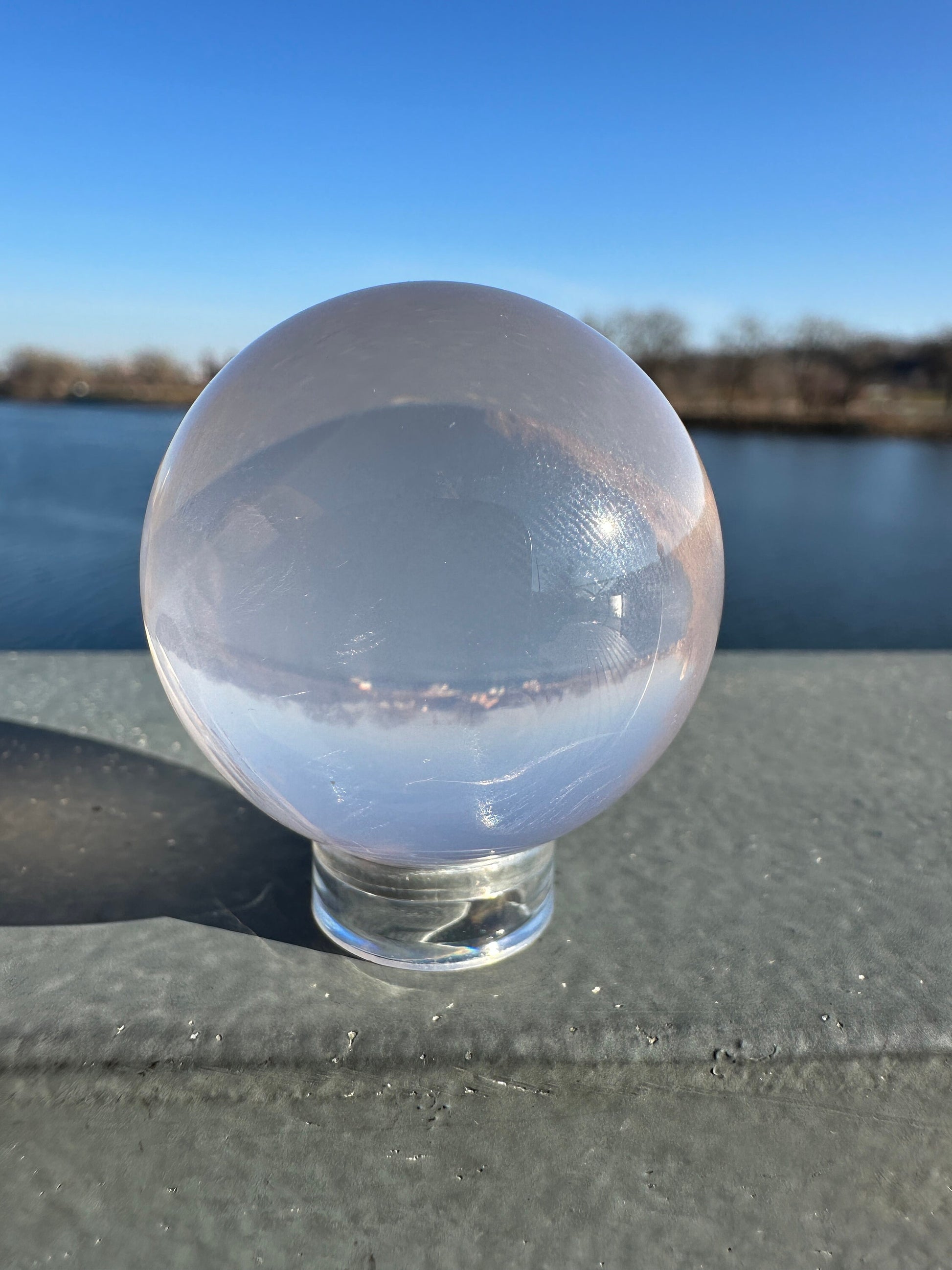 35mm High Quality Star Ice Rose Quartz Sphere | Star Asterism | Sphere Palm Stone Obelisk | Healing Crystal | Heart Chakra