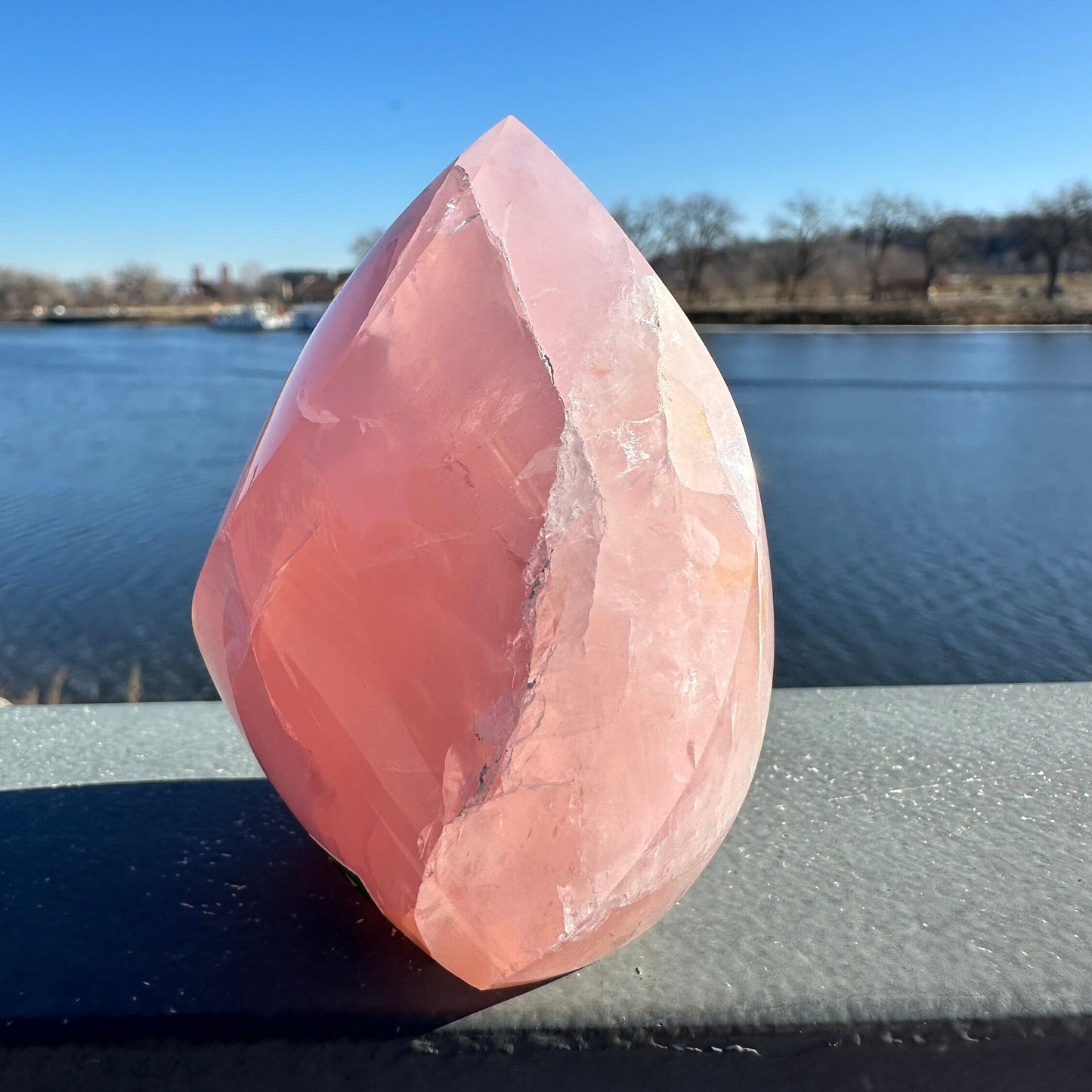 High Quality Rose Quartz Flame from Brazil | Sphere Palm Stone Obelisk | Healing Crystal | Heart Chakra