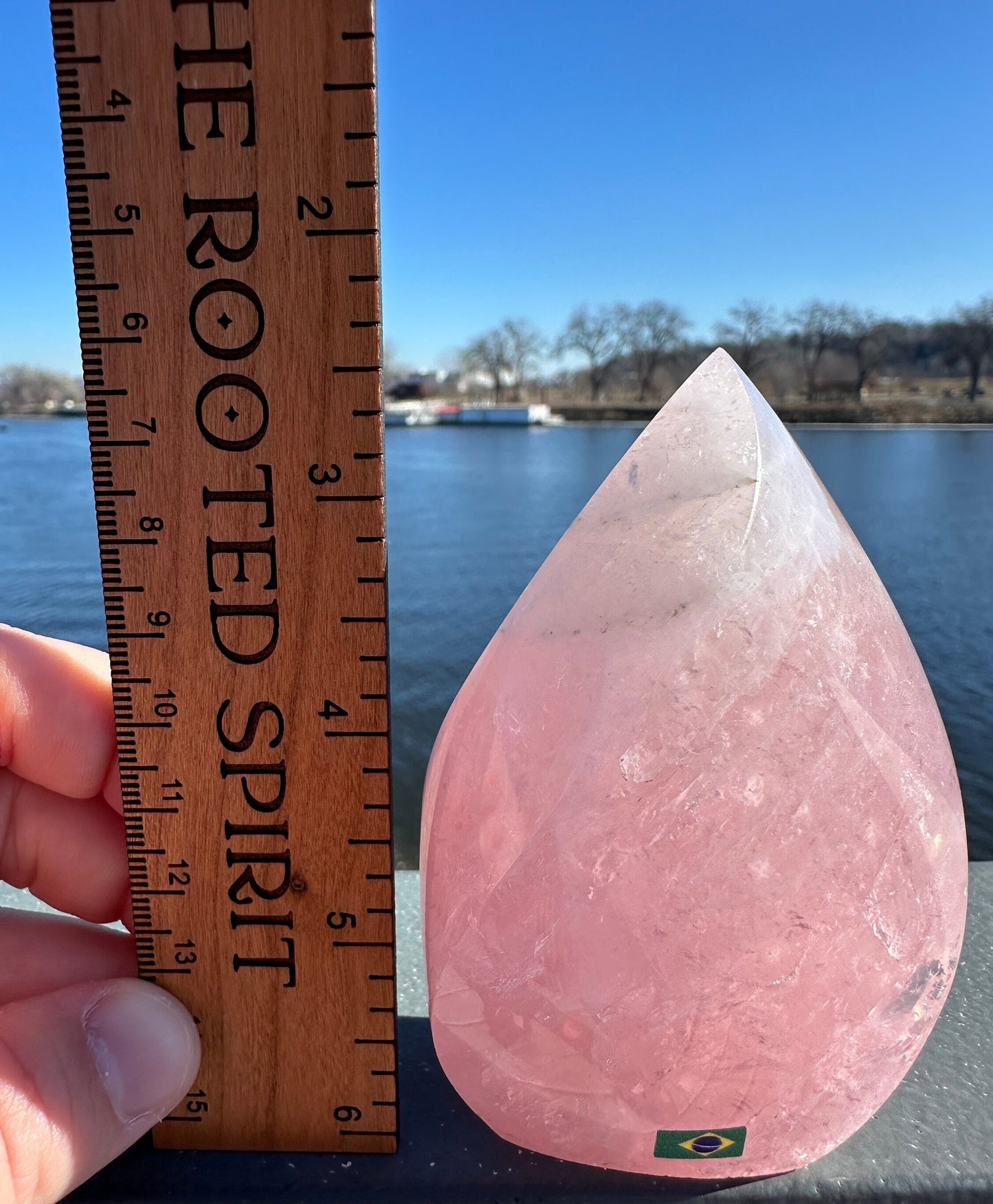 High Quality Rose Quartz Flame from Brazil | Sphere Palm Stone Obelisk Tower | Healing Crystal | Heart Chakra