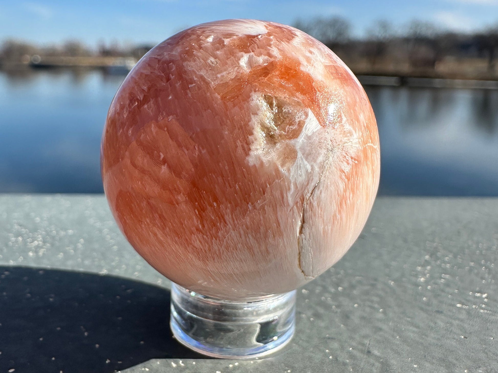 33mm Pink Scolecite Sphere | Heart Chakra | Connection | Love | Spirituality