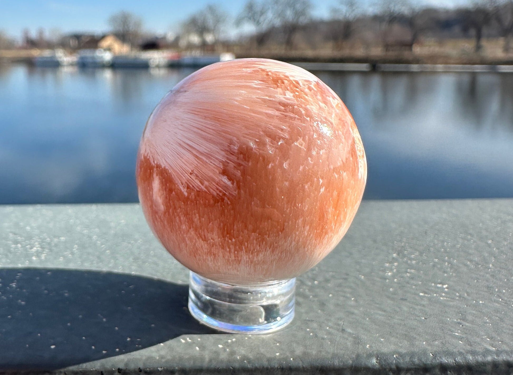 33mm Pink Scolecite Sphere | Heart Chakra | Connection | Love | Spirituality