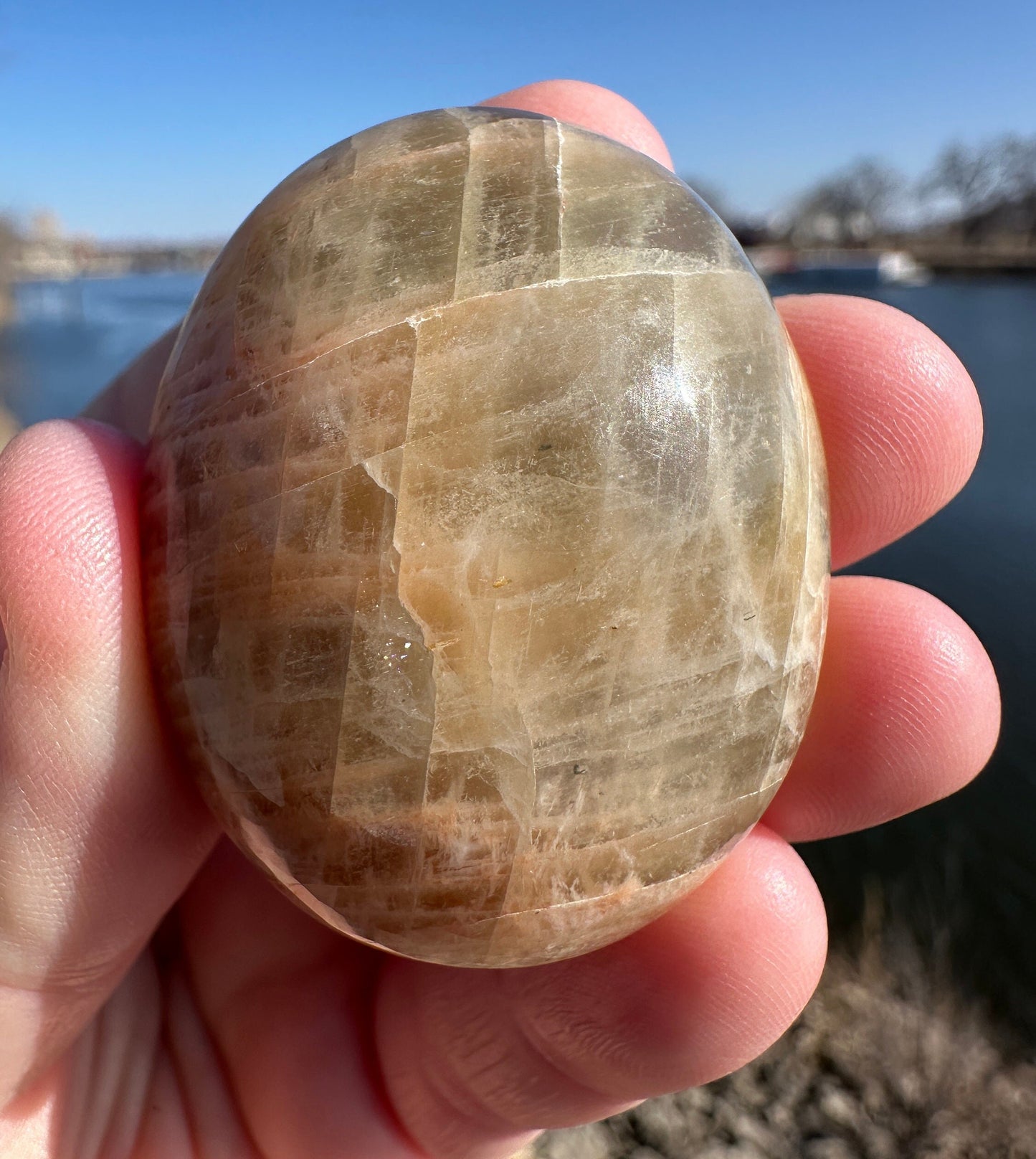 Gorgeous Indian Moonstone Palm Stone | Tucson Exclusive