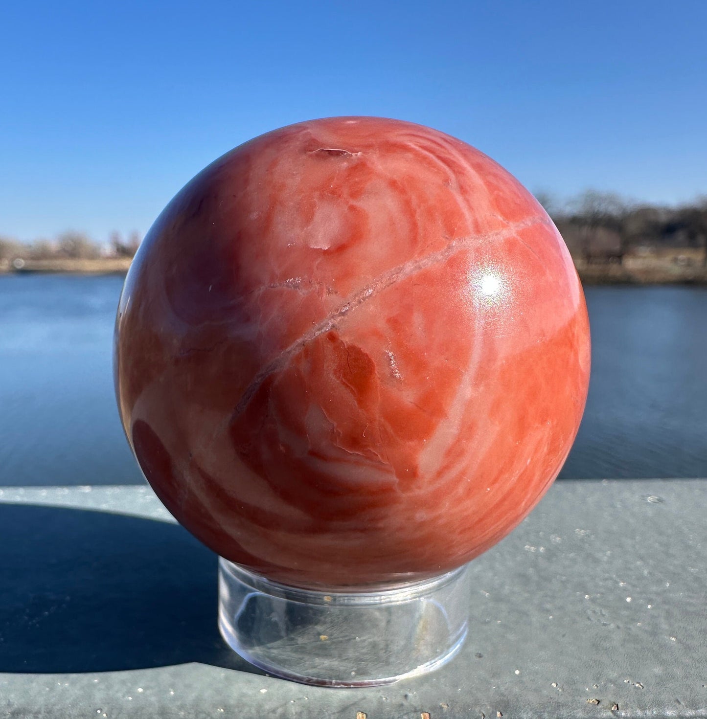 52mm Rare Natural Pink Serpentine Polished Sphere from India | Pink Serpentine Gemstone | Tucson Exclusive