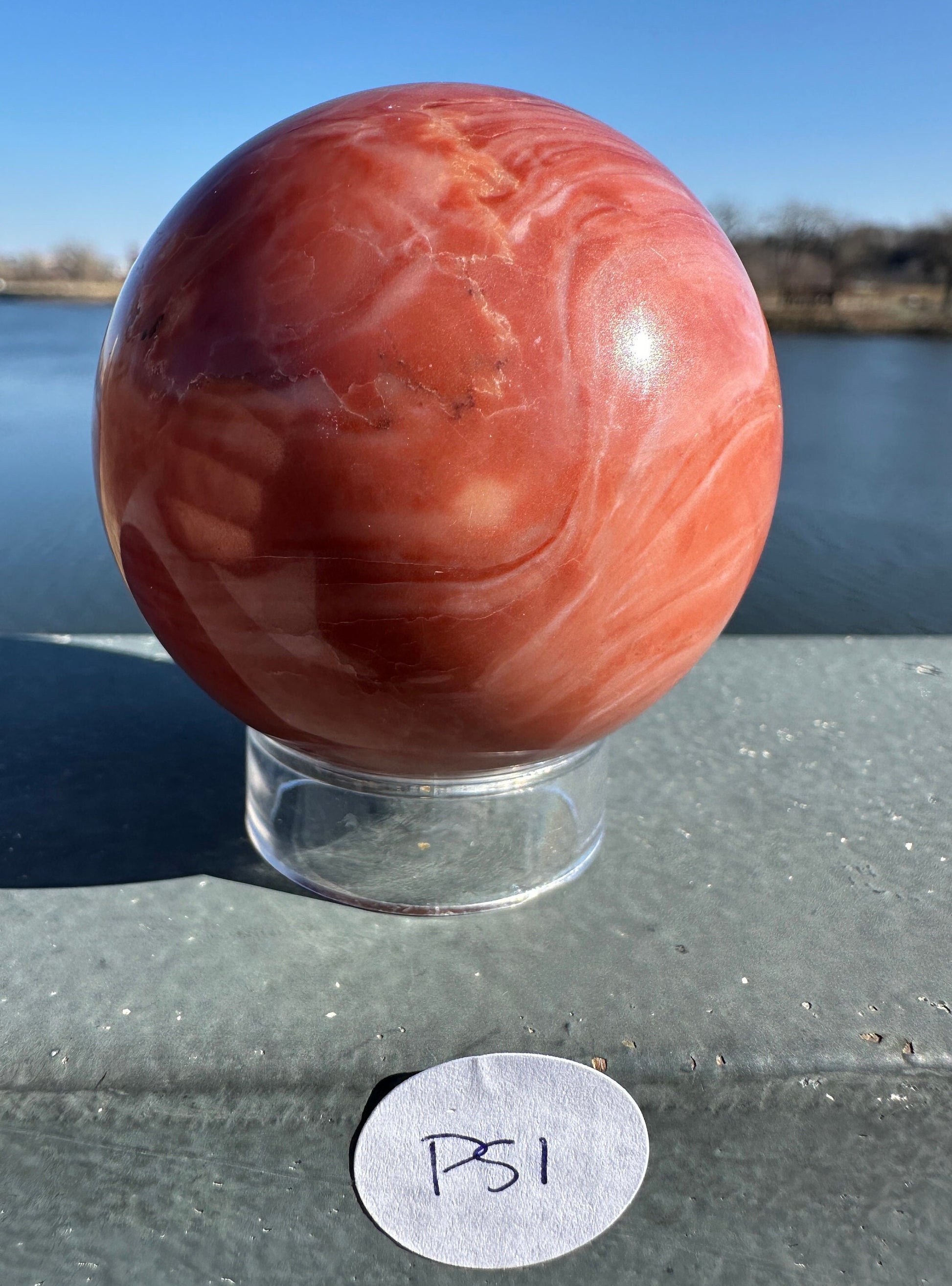 52mm Rare Natural Pink Serpentine Polished Sphere from India | Pink Serpentine Gemstone | Tucson Exclusive