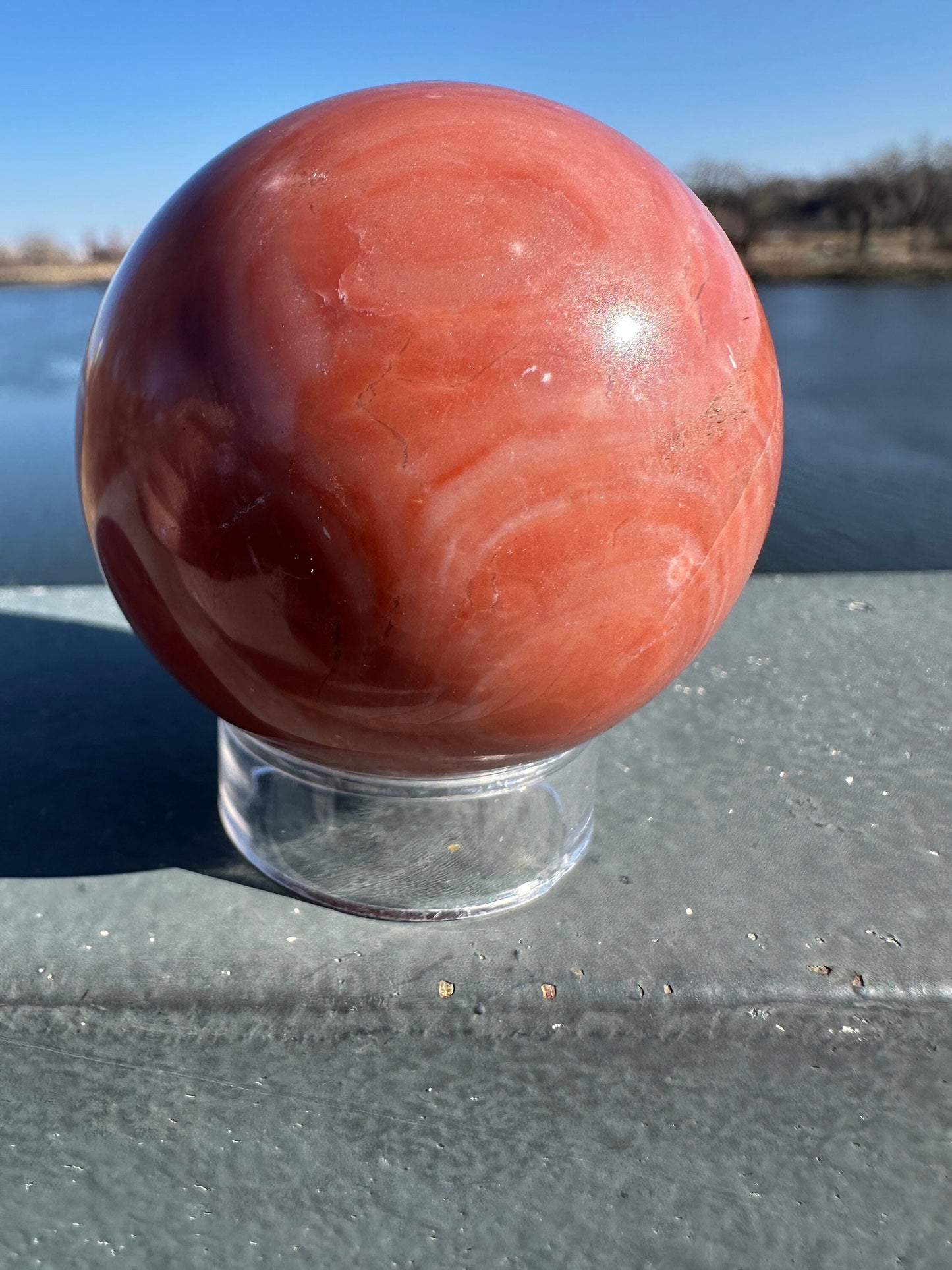 52mm Rare Natural Pink Serpentine Polished Sphere from India | Pink Serpentine Gemstone | Tucson Exclusive