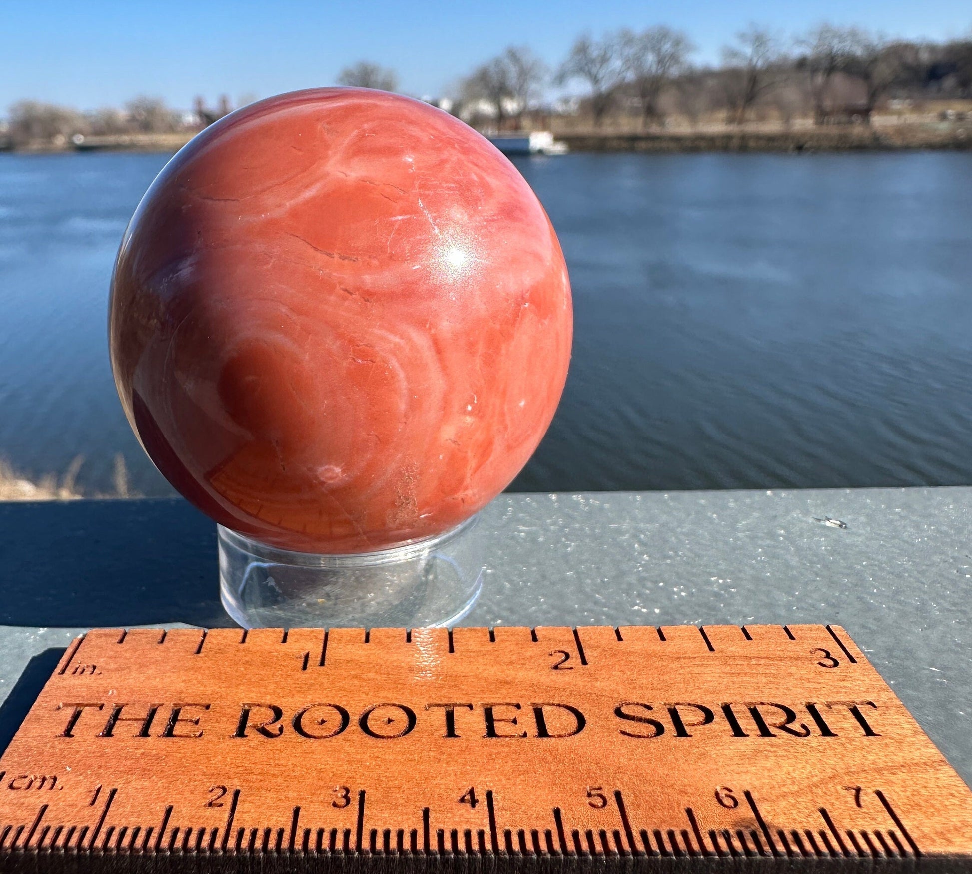 52mm Rare Natural Pink Serpentine Polished Sphere from India | Pink Serpentine Gemstone | Tucson Exclusive