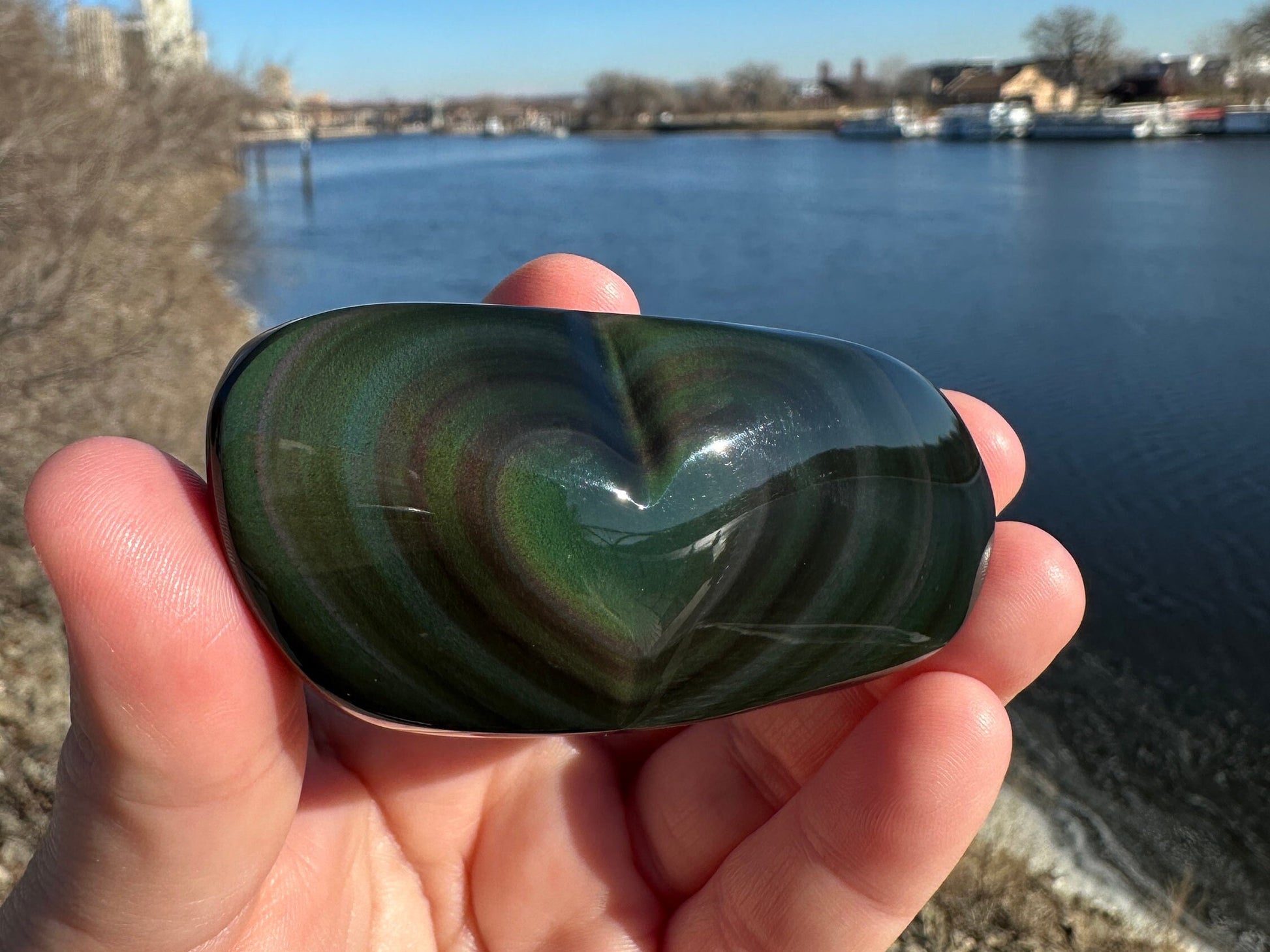 Rainbow Obsidian Heart Freeform from Mexico *Tucson Exclusive* | Obsidian Carving | Transformation | Altar | Meditation