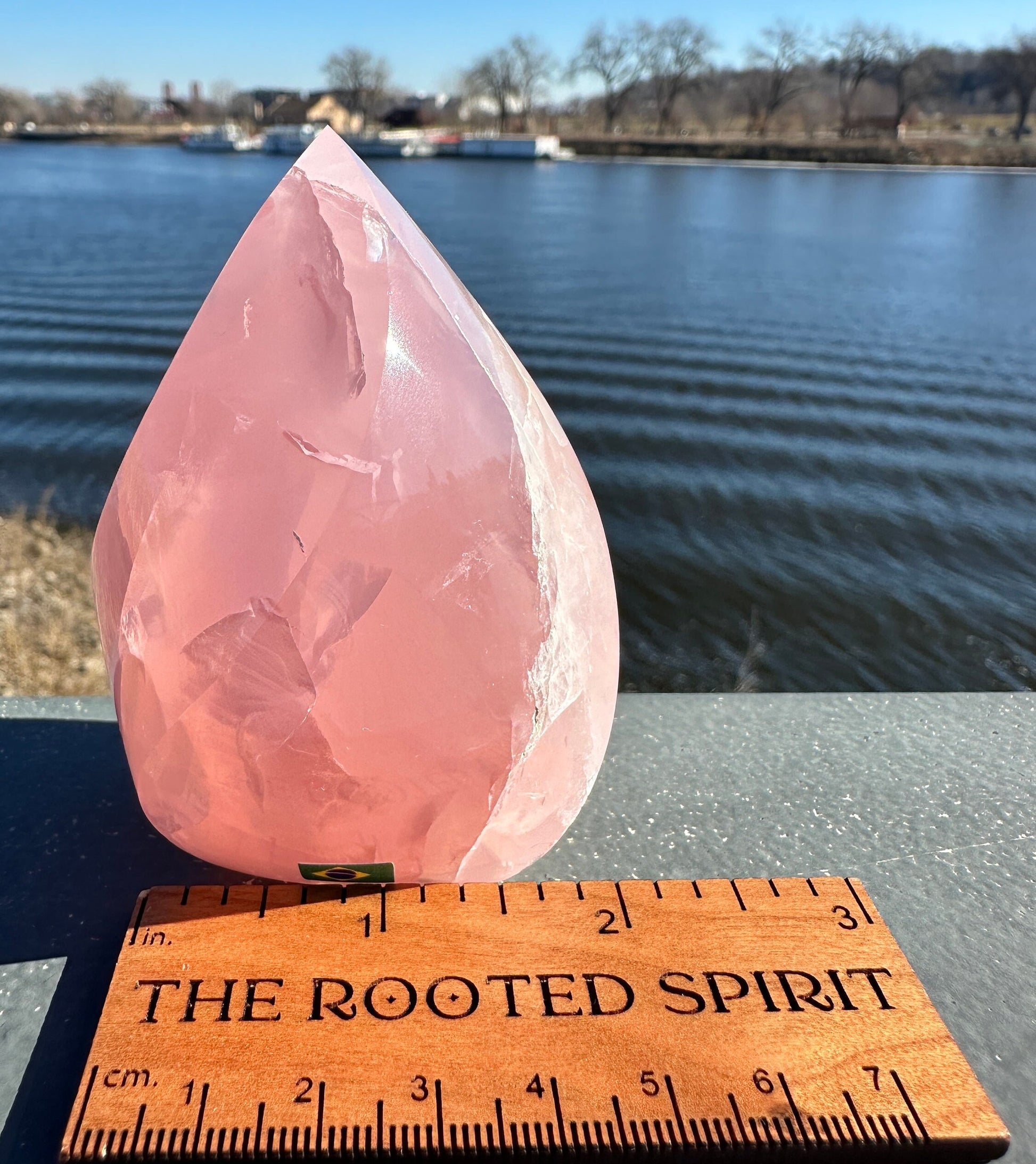 High Quality Rose Quartz Flame from Brazil | Sphere Palm Stone Obelisk | Healing Crystal | Heart Chakra