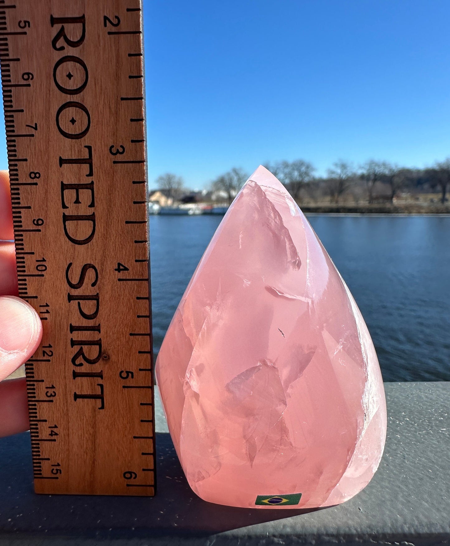 High Quality Rose Quartz Flame from Brazil | Sphere Palm Stone Obelisk | Healing Crystal | Heart Chakra