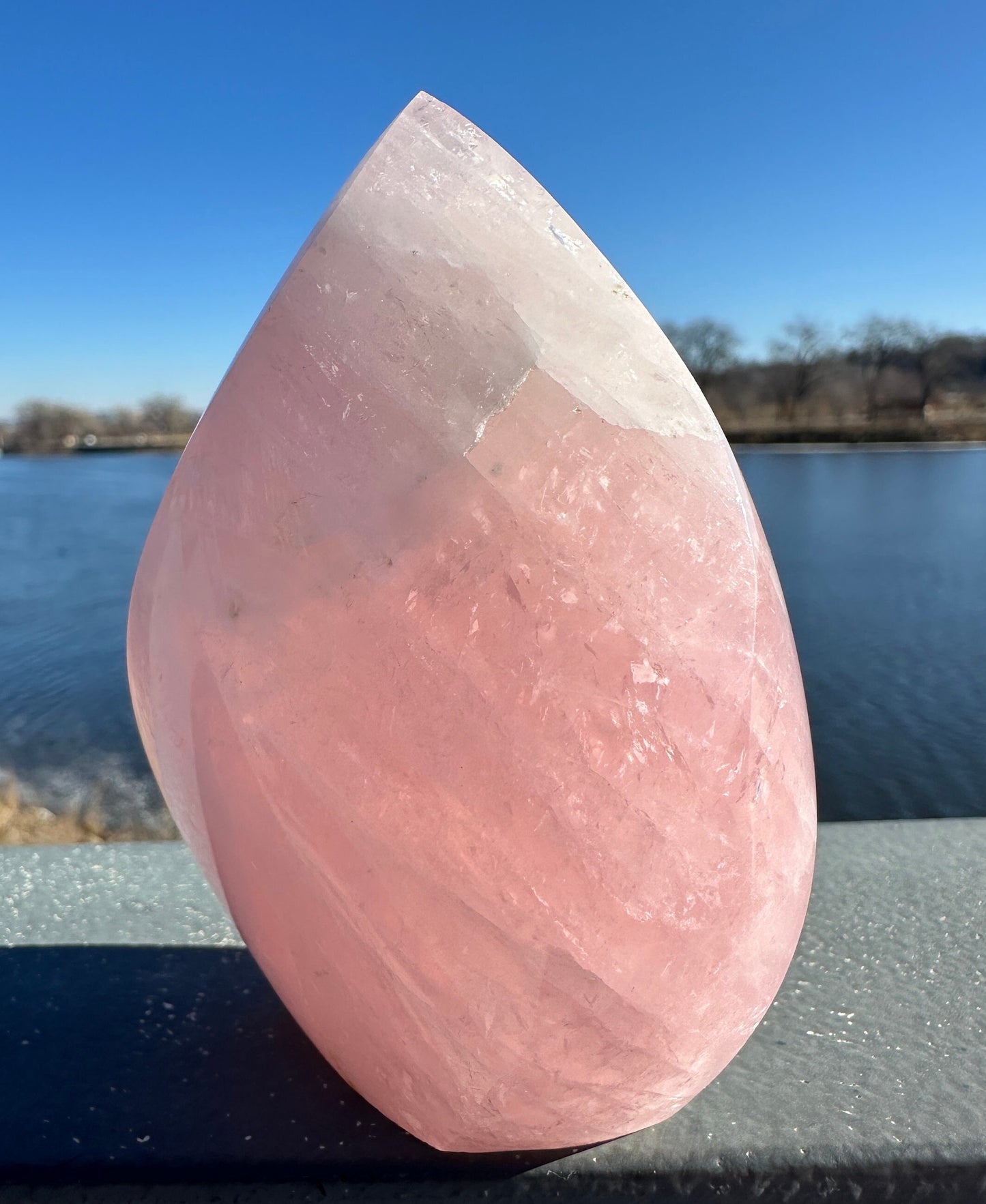 High Quality Rose Quartz Flame from Brazil | Sphere Palm Stone Obelisk Tower | Healing Crystal | Heart Chakra