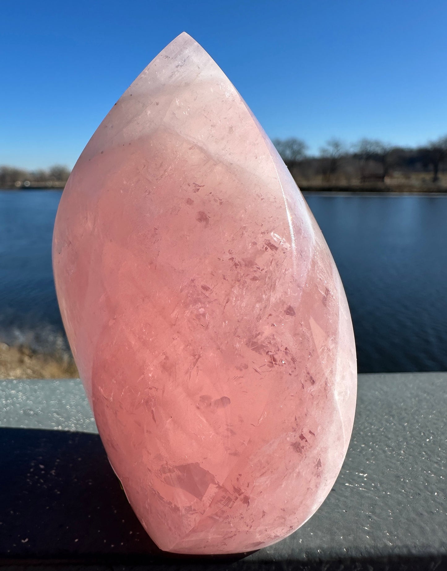 High Quality Rose Quartz Flame from Brazil | Sphere Palm Stone Obelisk Tower | Healing Crystal | Heart Chakra