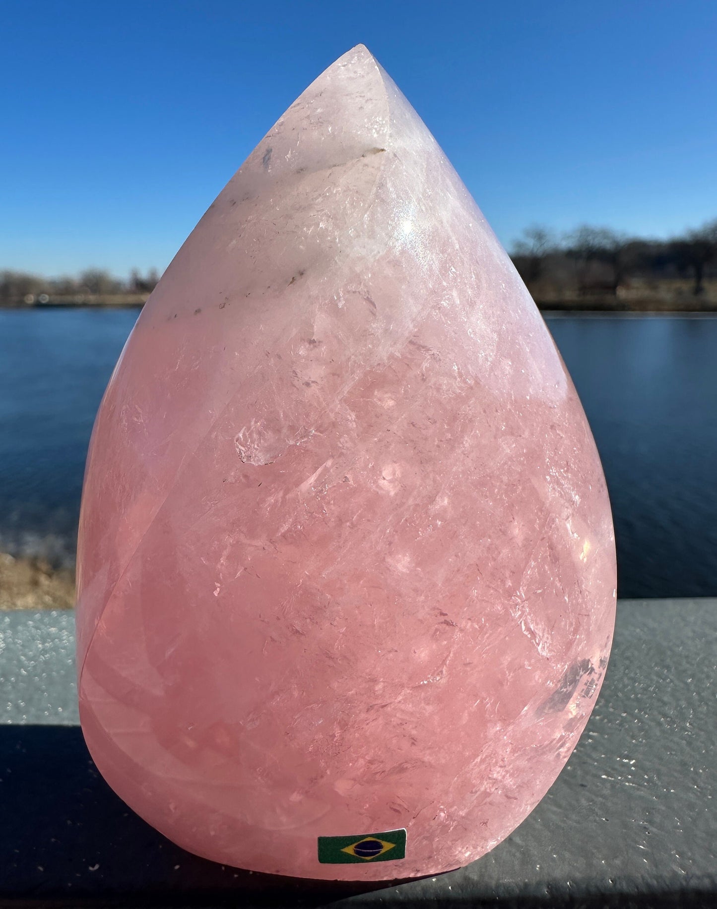 High Quality Rose Quartz Flame from Brazil | Sphere Palm Stone Obelisk Tower | Healing Crystal | Heart Chakra