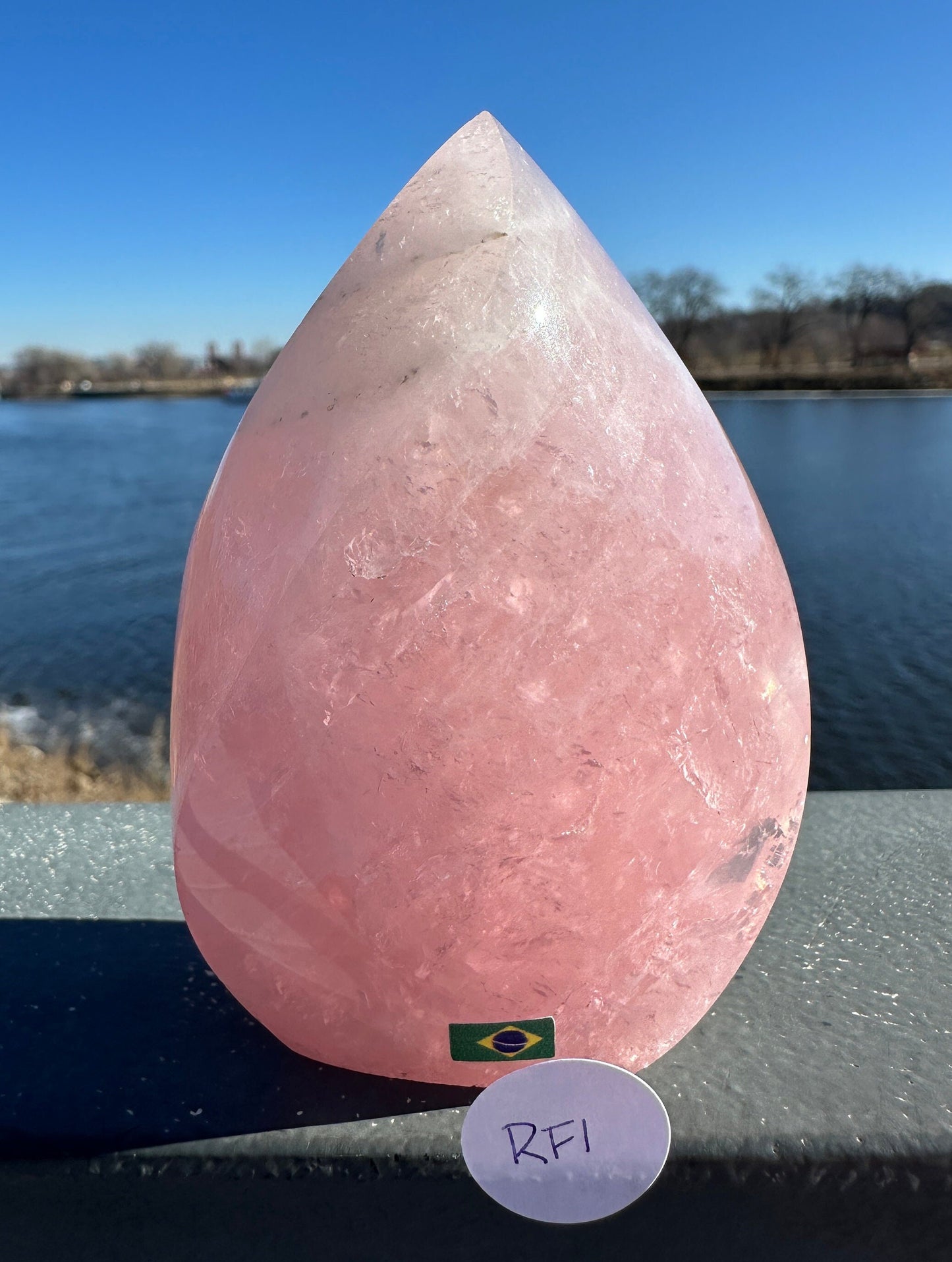 High Quality Rose Quartz Flame from Brazil | Sphere Palm Stone Obelisk Tower | Healing Crystal | Heart Chakra