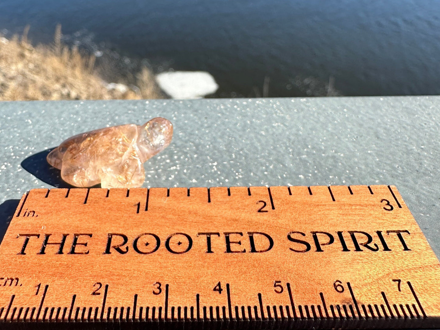 High Grade Golden Rutile Quartz Turtle Carving from Brazil | Garden Quartz | Inclusion Quartz