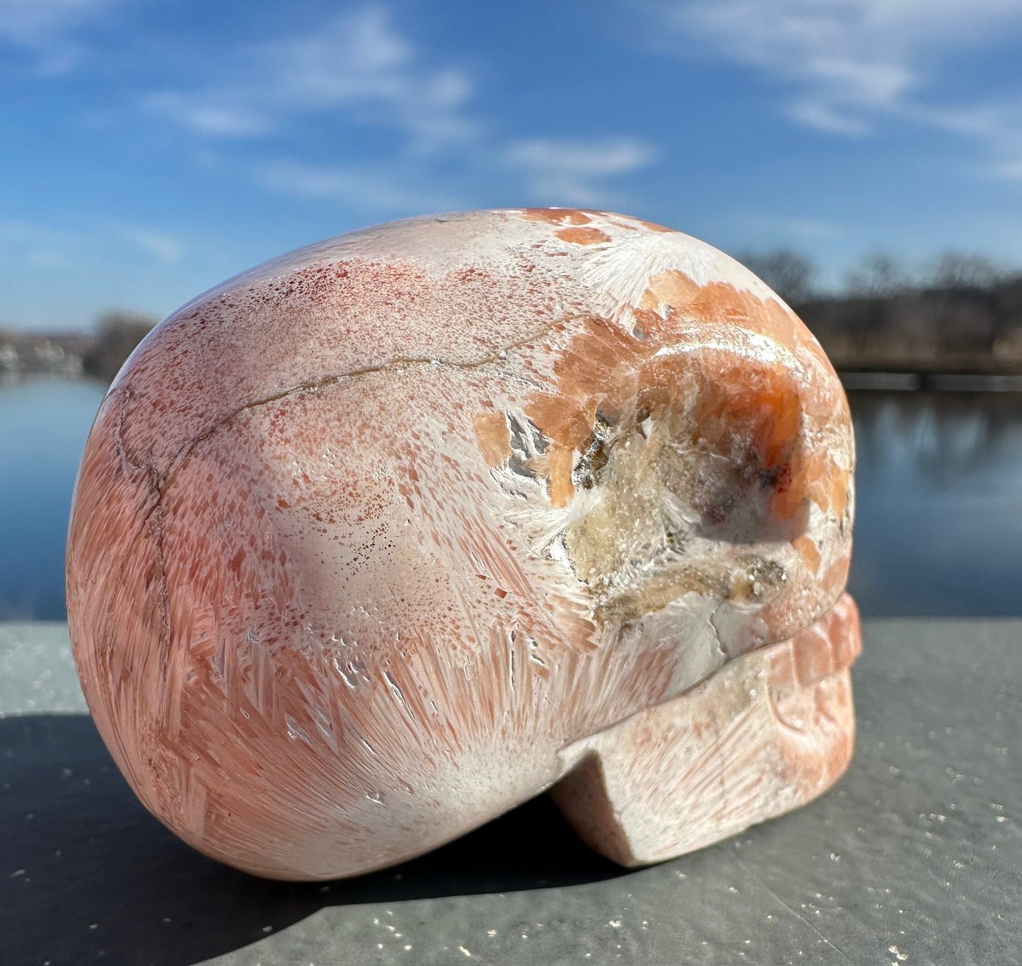 Pink Scolecite Skull | Heart Chakra | Connection | Love | Spirituality