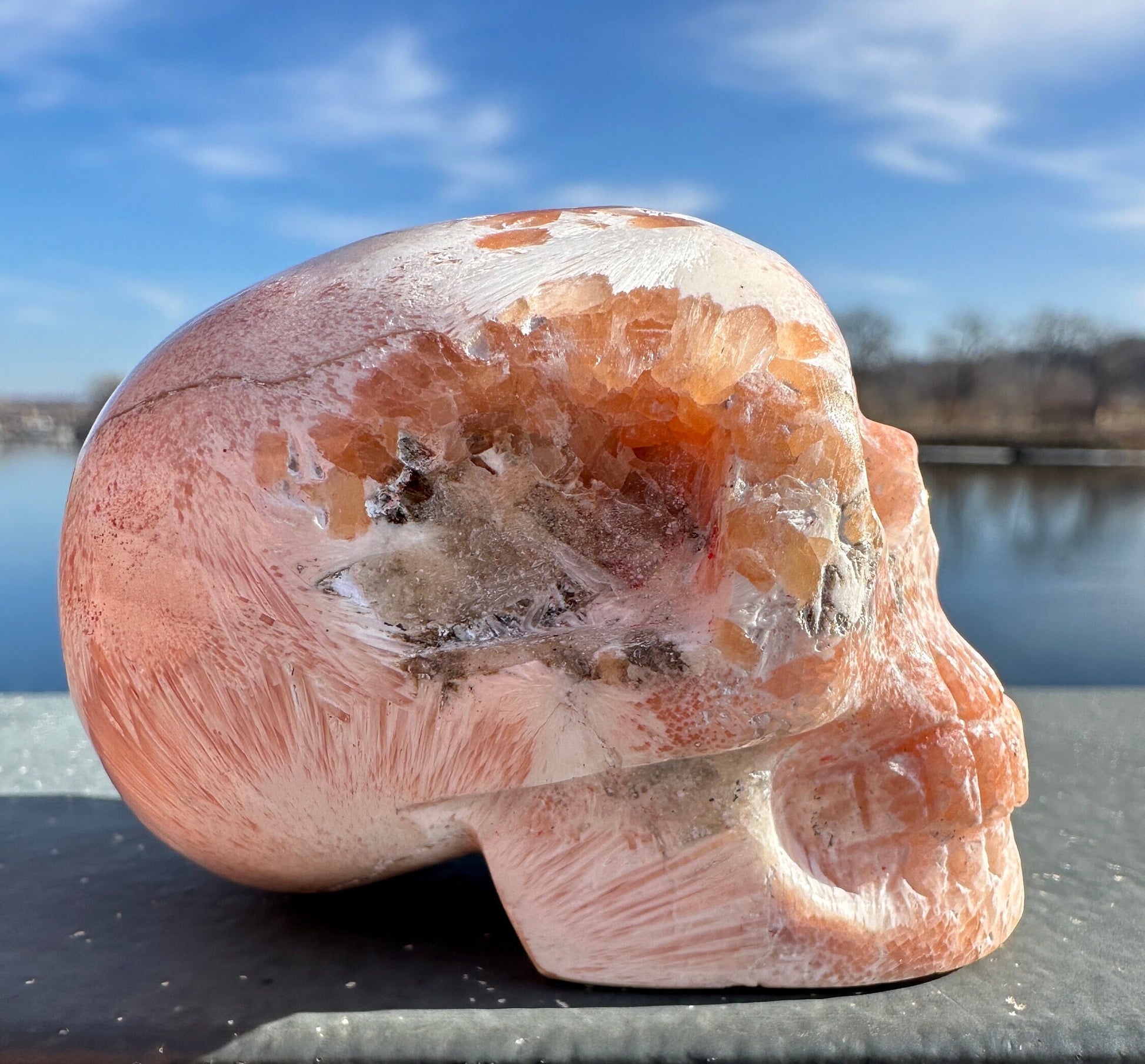 Pink Scolecite Skull | Heart Chakra | Connection | Love | Spirituality