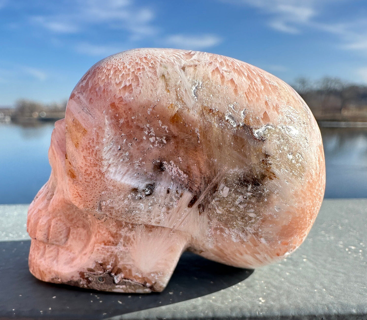 Pink Scolecite Skull | Heart Chakra | Connection | Love | Spirituality