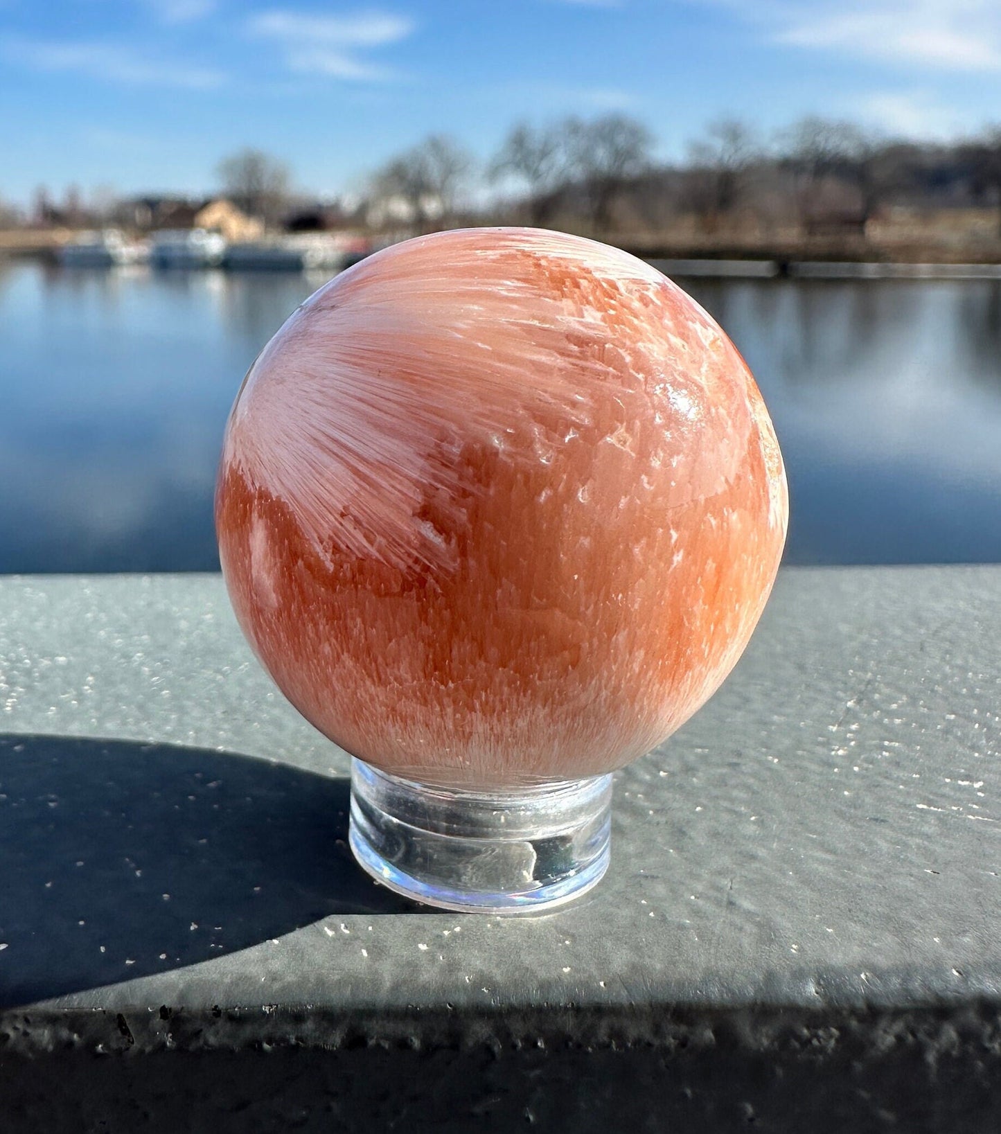 33mm Pink Scolecite Sphere | Heart Chakra | Connection | Love | Spirituality