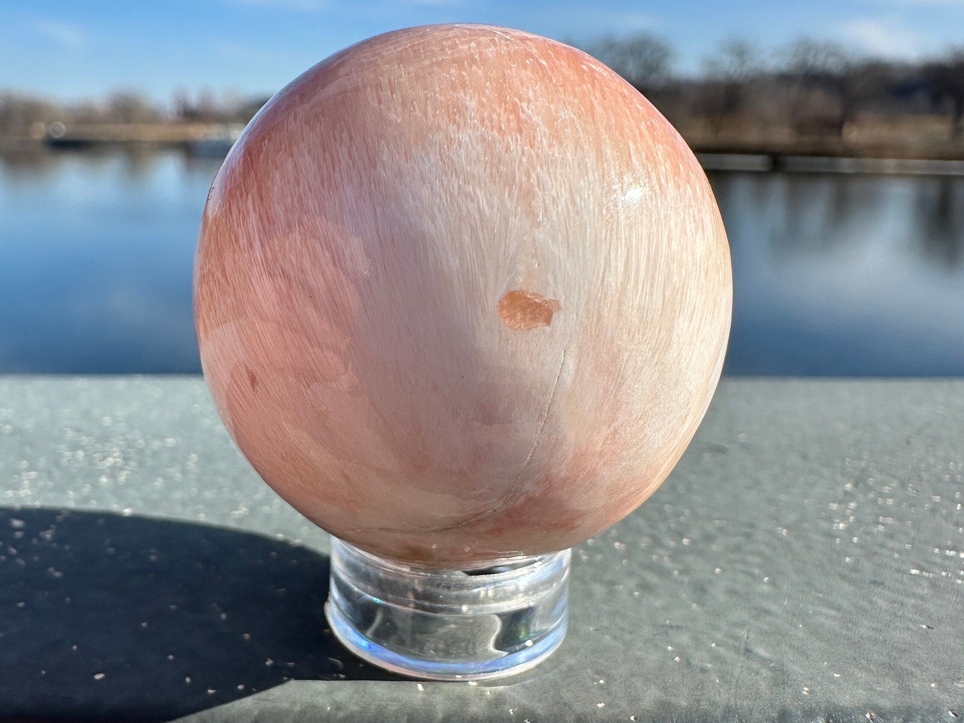 33mm Pink Scolecite Sphere | Heart Chakra | Connection | Love | Spirituality