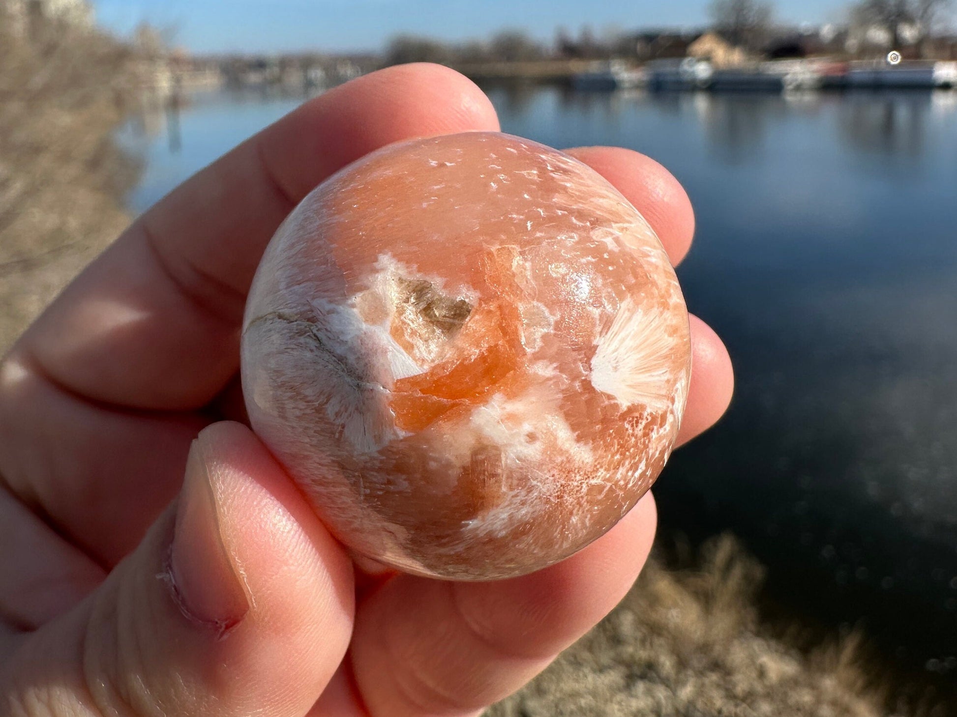 33mm Pink Scolecite Sphere | Heart Chakra | Connection | Love | Spirituality