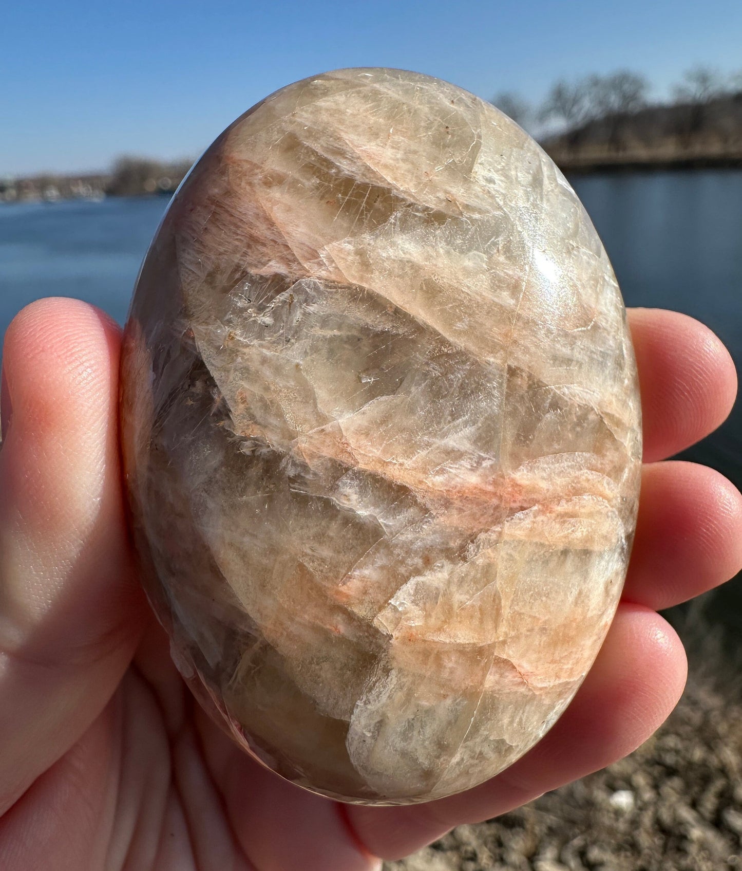 Gorgeous Indian Moonstone Palm Stone | Tucson Exclusive