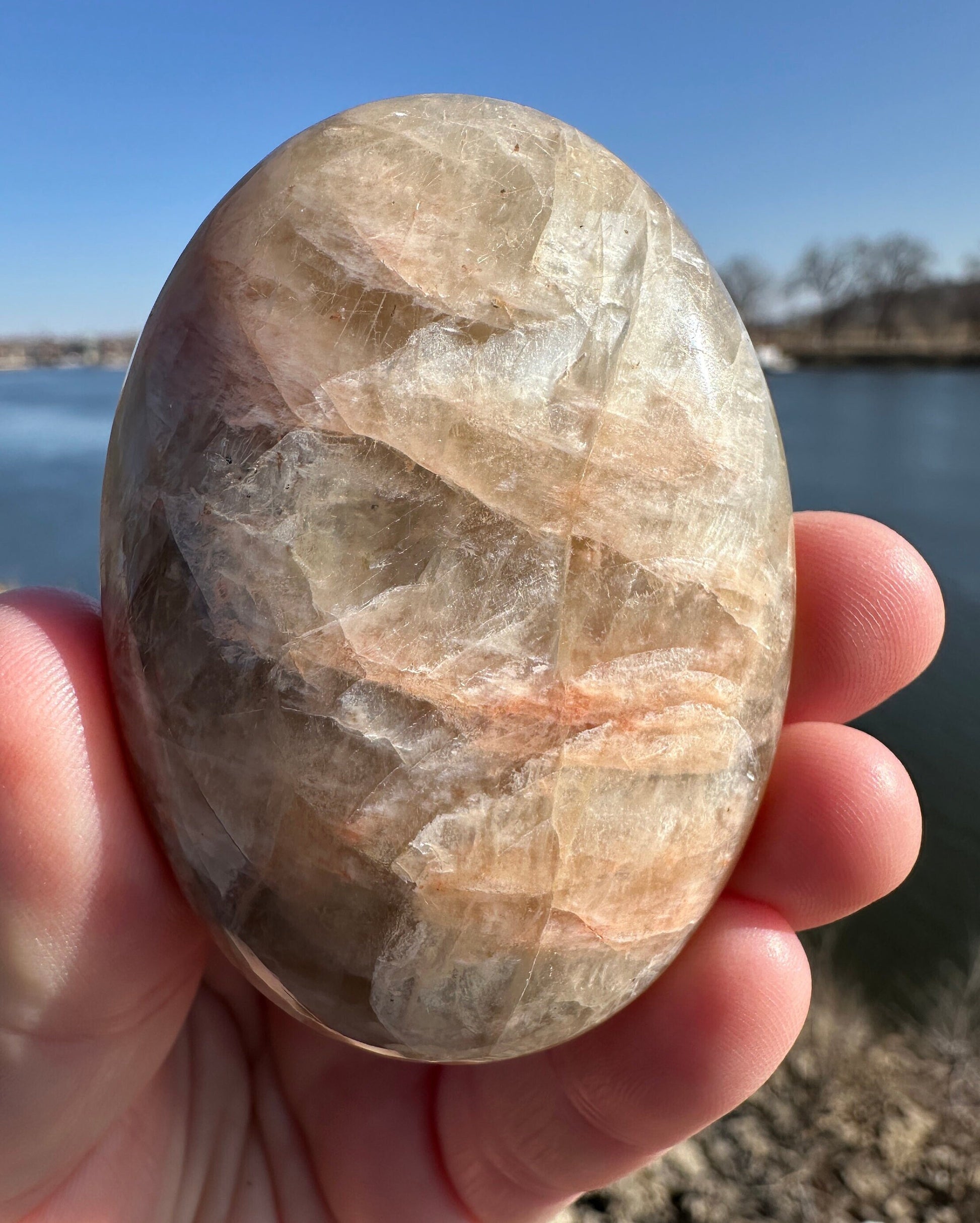 Gorgeous Indian Moonstone Palm Stone | Tucson Exclusive