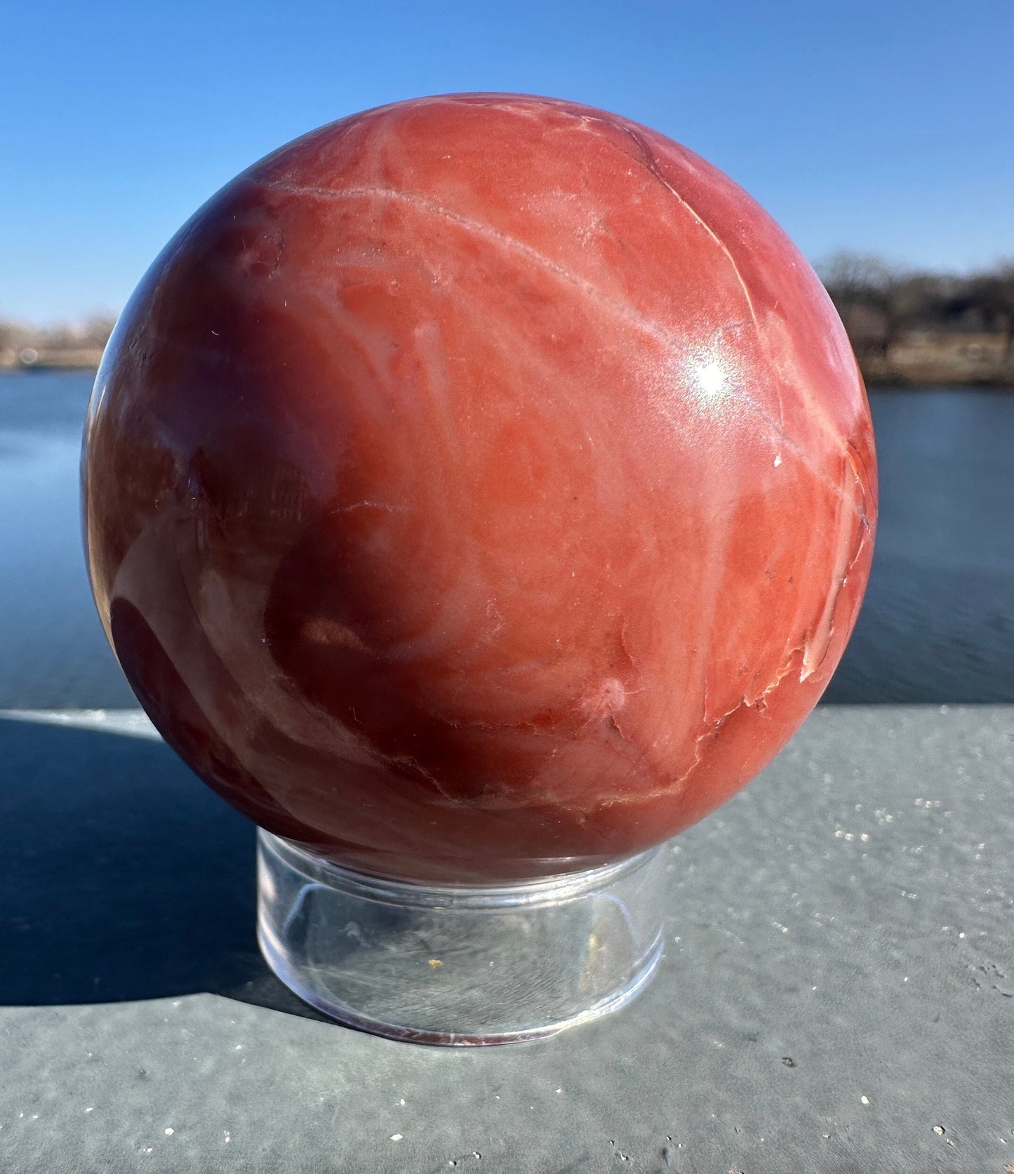 52mm Rare Natural Pink Serpentine Polished Sphere from India | Pink Serpentine Gemstone | Tucson Exclusive