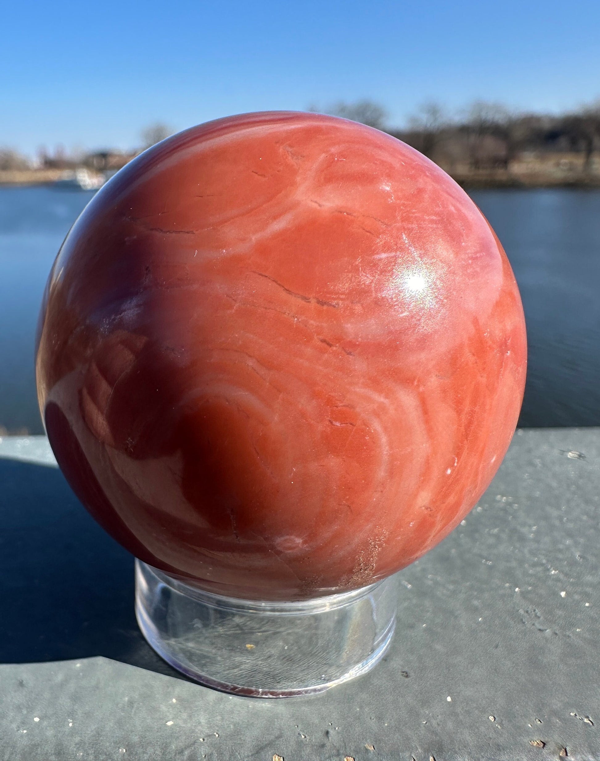 52mm Rare Natural Pink Serpentine Polished Sphere from India | Pink Serpentine Gemstone | Tucson Exclusive