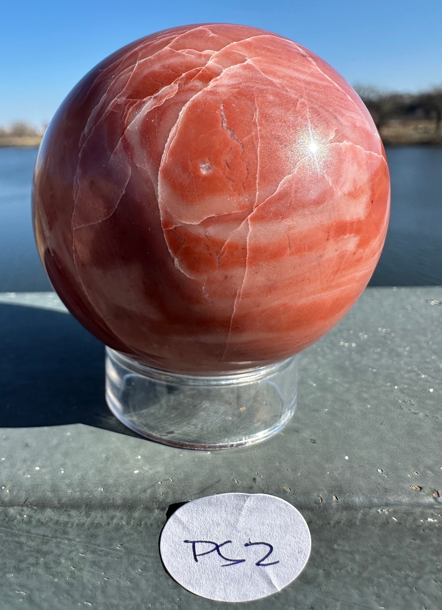 52mm Rare Natural Pink Serpentine Polished Sphere from India | Pink Serpentine Gemstone | Tucson Exclusive