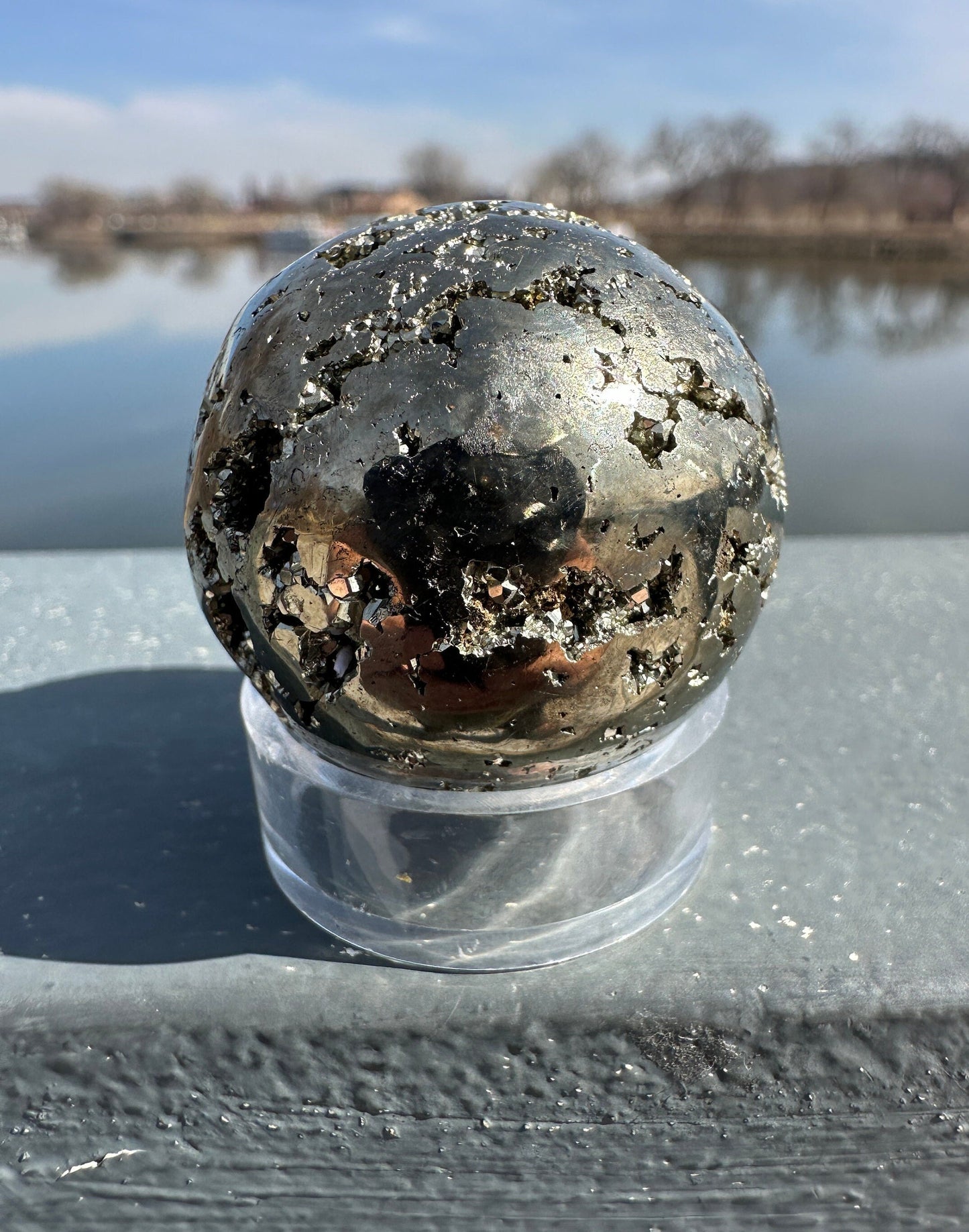 35 mm Pyrite Crystal Sphere | Fools Gold | Pyrite Sphere | Prosperity Protection | Crystal Sphere