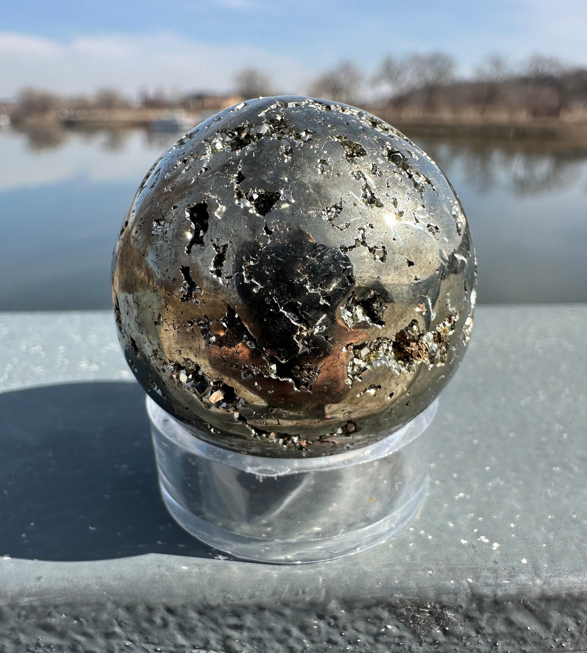 35 mm Pyrite Crystal Sphere | Fools Gold | Pyrite Sphere | Prosperity Protection | Crystal Sphere